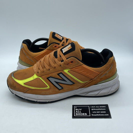 Size 10.5 - New Balance 990v5 Made in USA Orange Suede Leather (M990OH5)