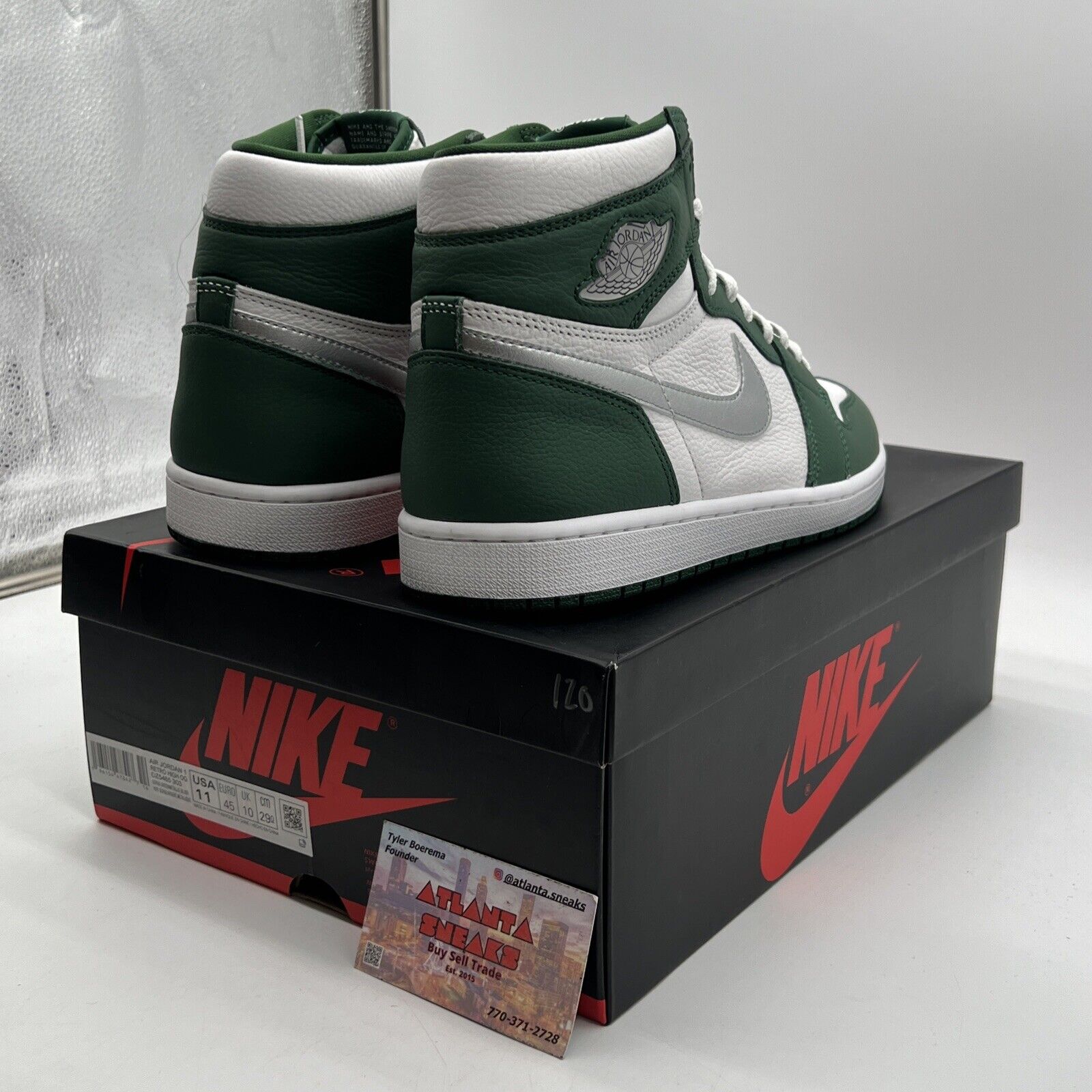 Size 11 - Jordan 1 Retro OG High Gorge Green White Leather Silver (DZ5485-303)