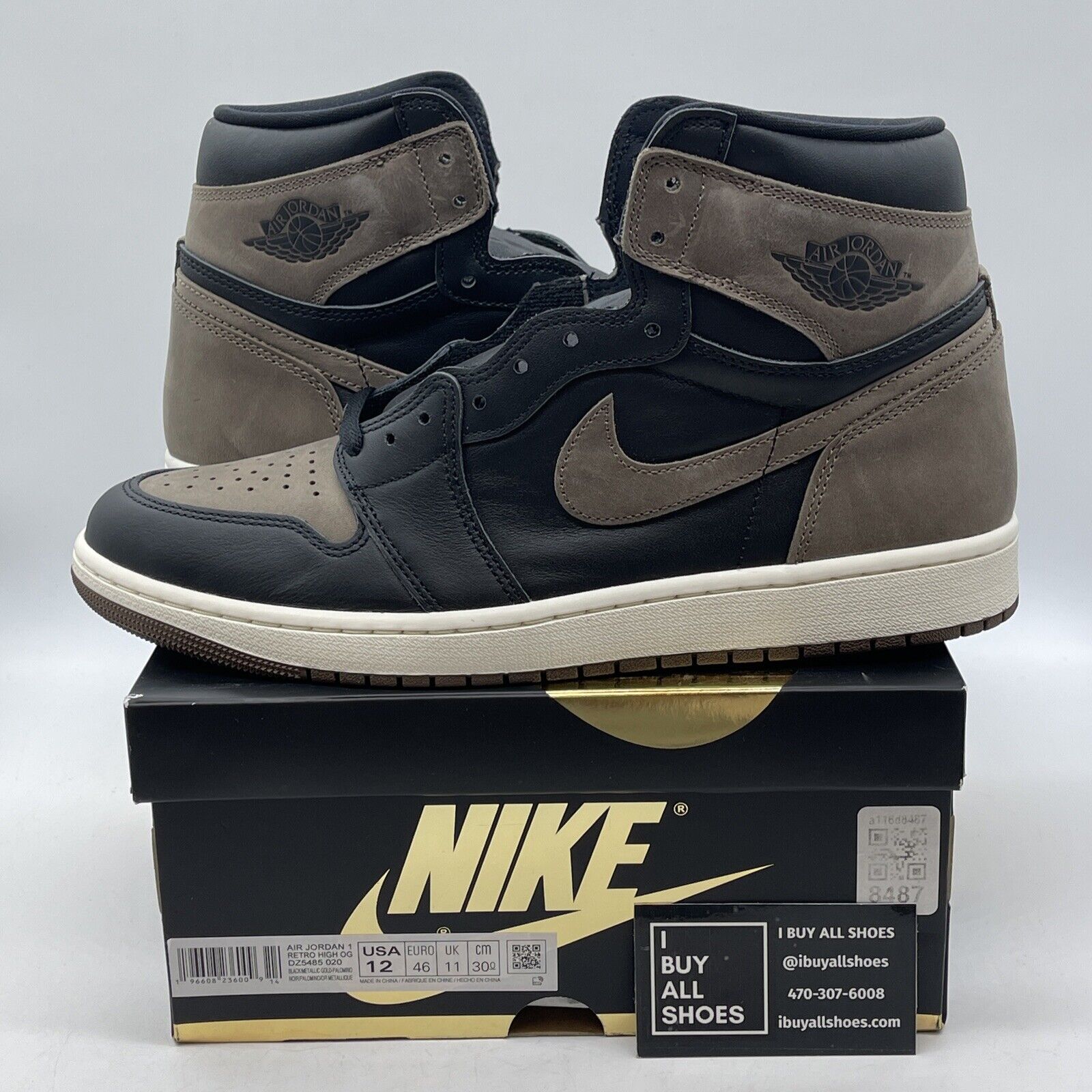 Size 12 - Jordan 1 Retro OG High Palomino Brown Black Suede Leather (DZ5485-020)