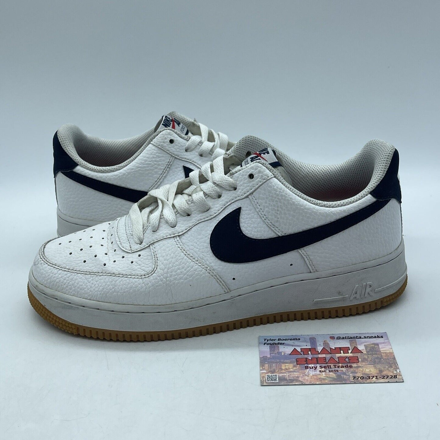 Size 9 - Nike Air Force 1 Low Obsidian Gum Blue Red White Leather (CI0057-100)