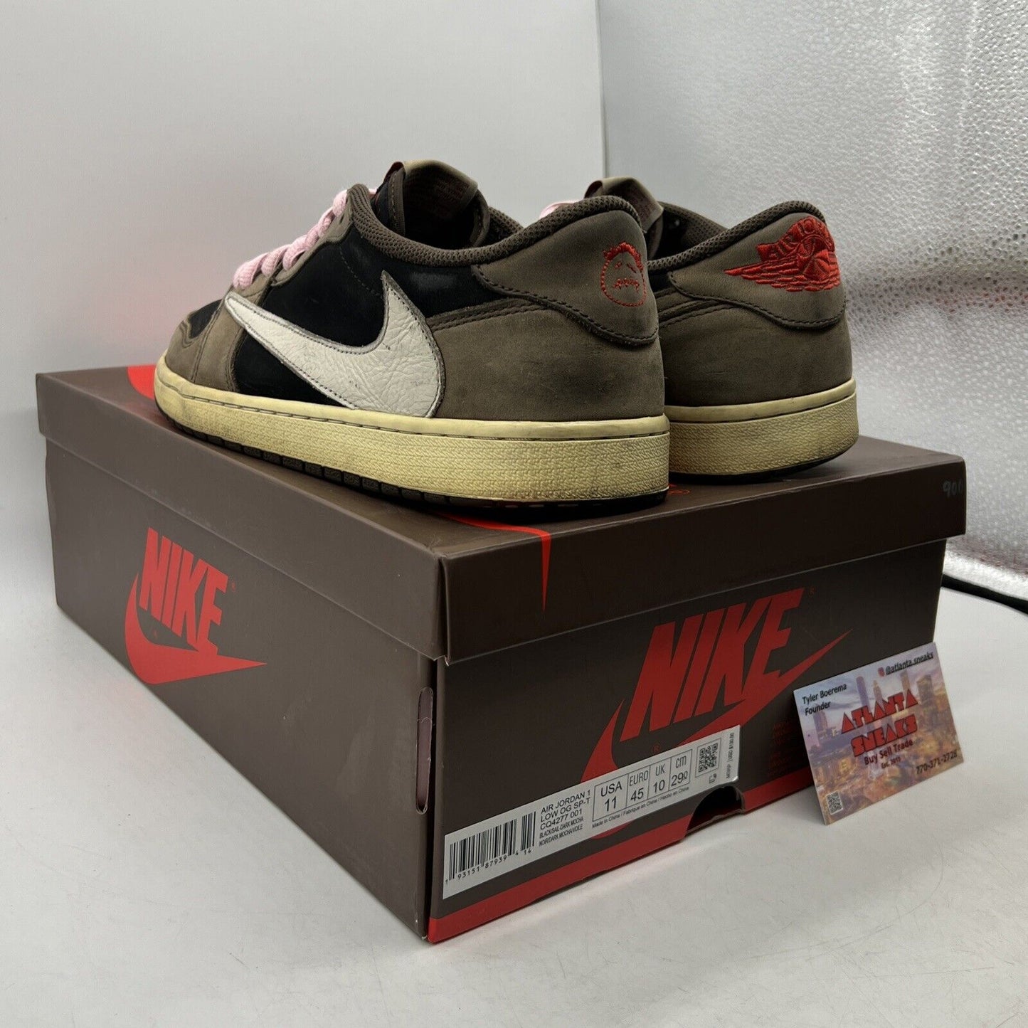 Size 11 - Jordan 1 x Travis Scott Low Mocha Brown Black Leather Suede CQ4277-001