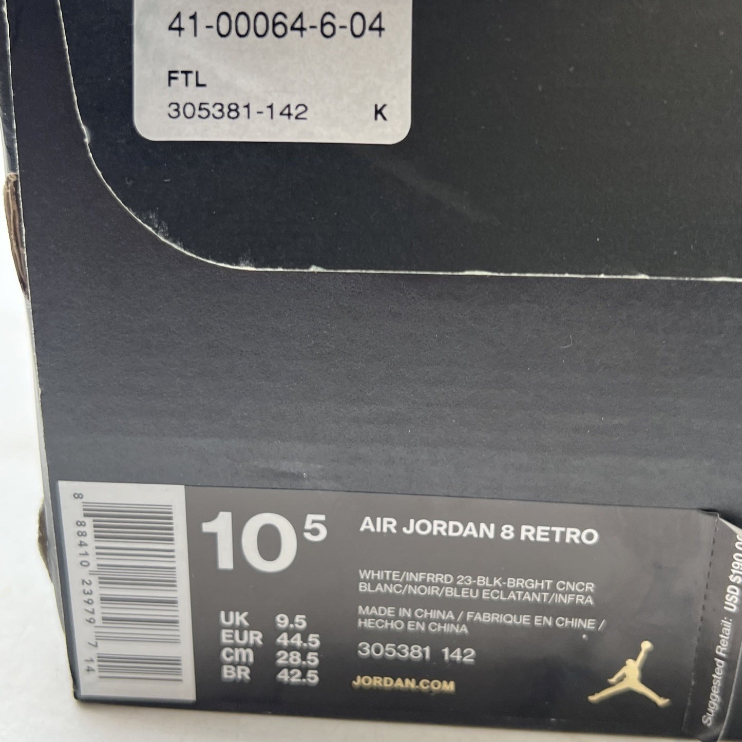 Size 10.5 - Air Jordan 8 Three-Peat (305381-142)