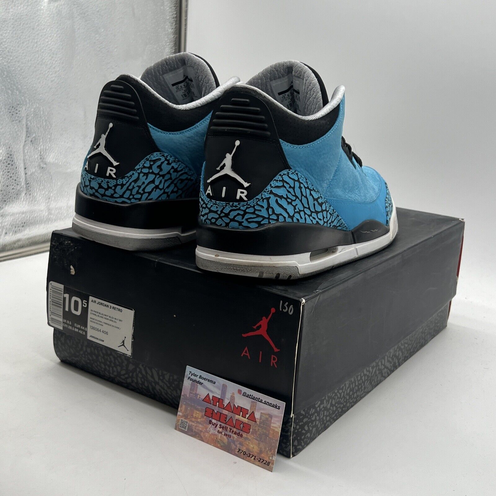 Size 10.5 - Air Jordan 3 Retro Powder Blue (136064-406)