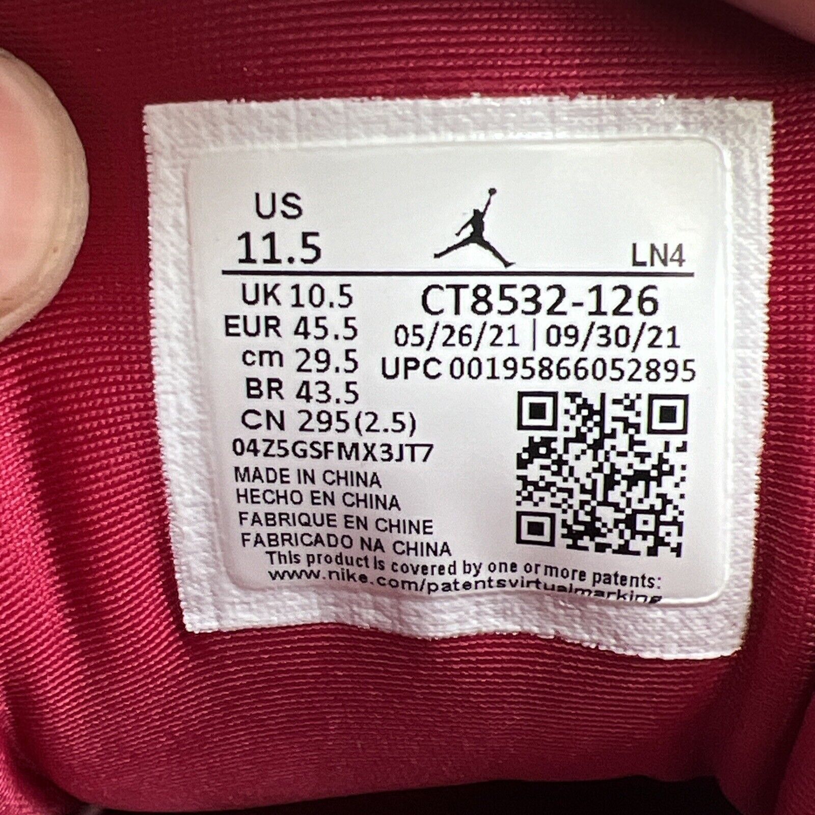 Size 11.5 - Jordan 3 Retro Mid Cardinal Red (CT8532-126)