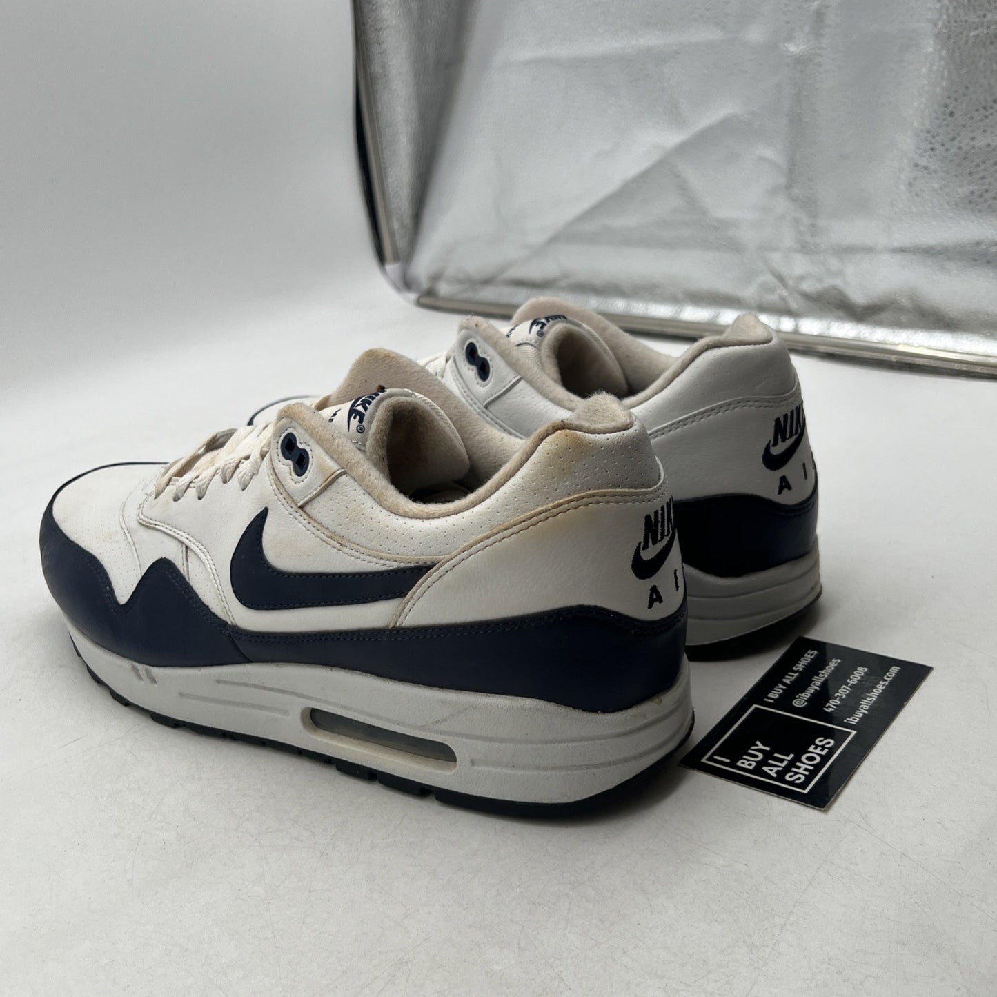 Size 13 - Nike Air Max 1 Leather Midnight Navy (654466-101)