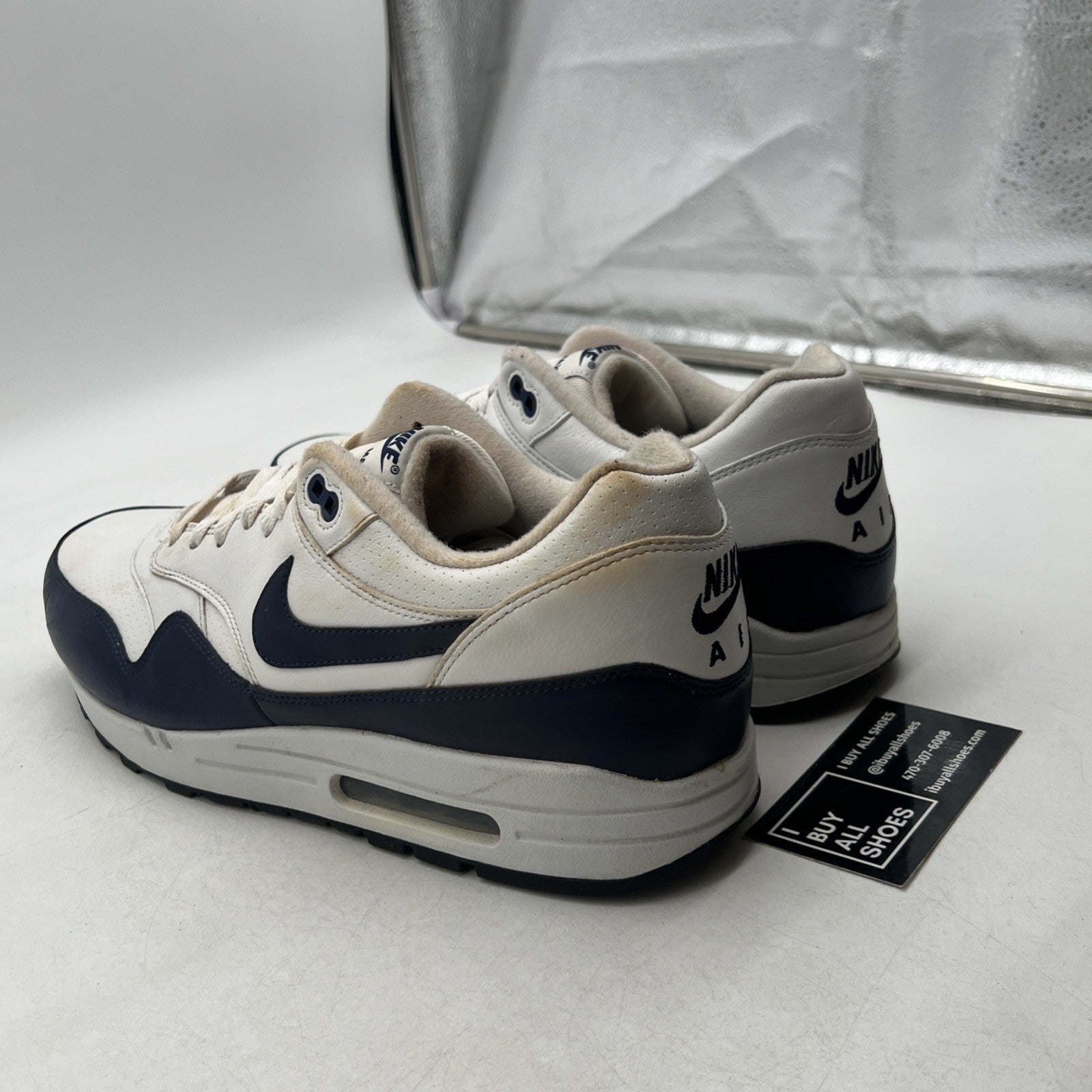 Size 13 - Nike Air Max 1 Leather Midnight Navy (654466-101)