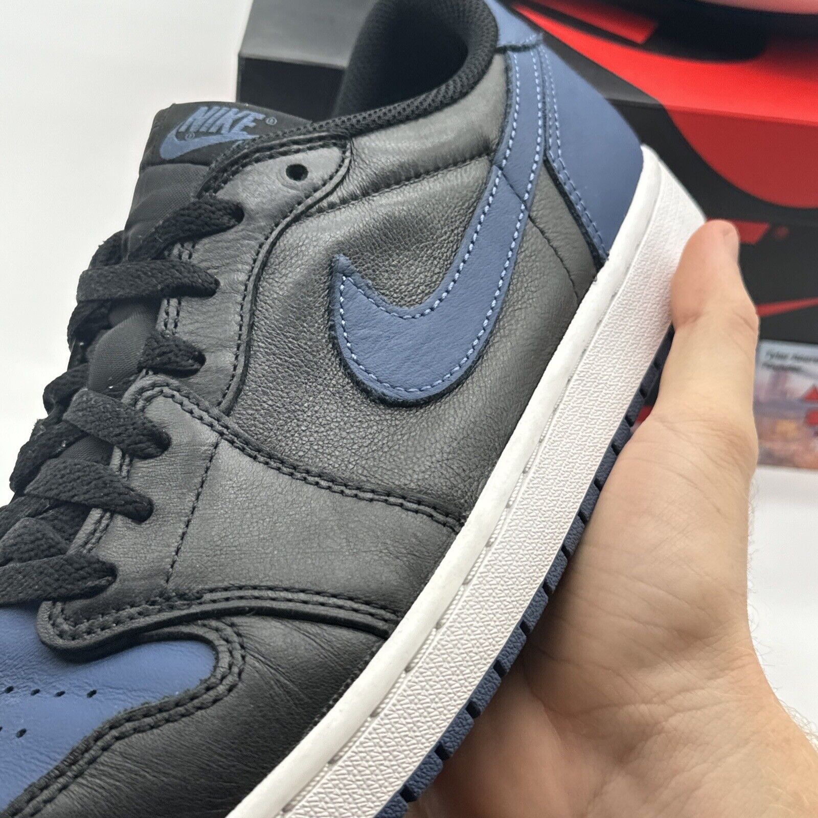 Size 12 - Jordan 1 Low OG Mystic Navy Blue Black Nice Leather OG All Mj Bball