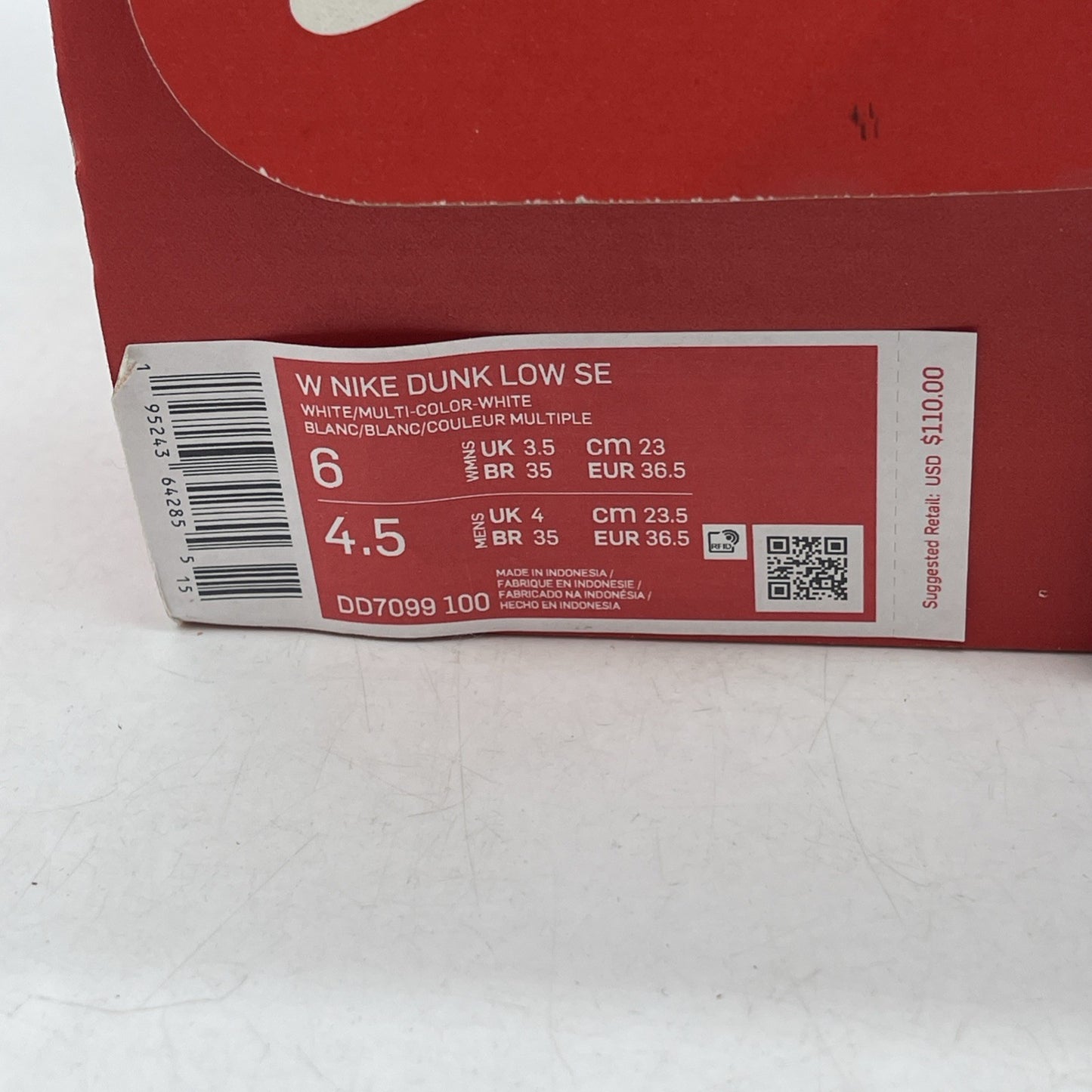 Size 6W - Nike Dunk SE Low Primal White (DD7099-100)