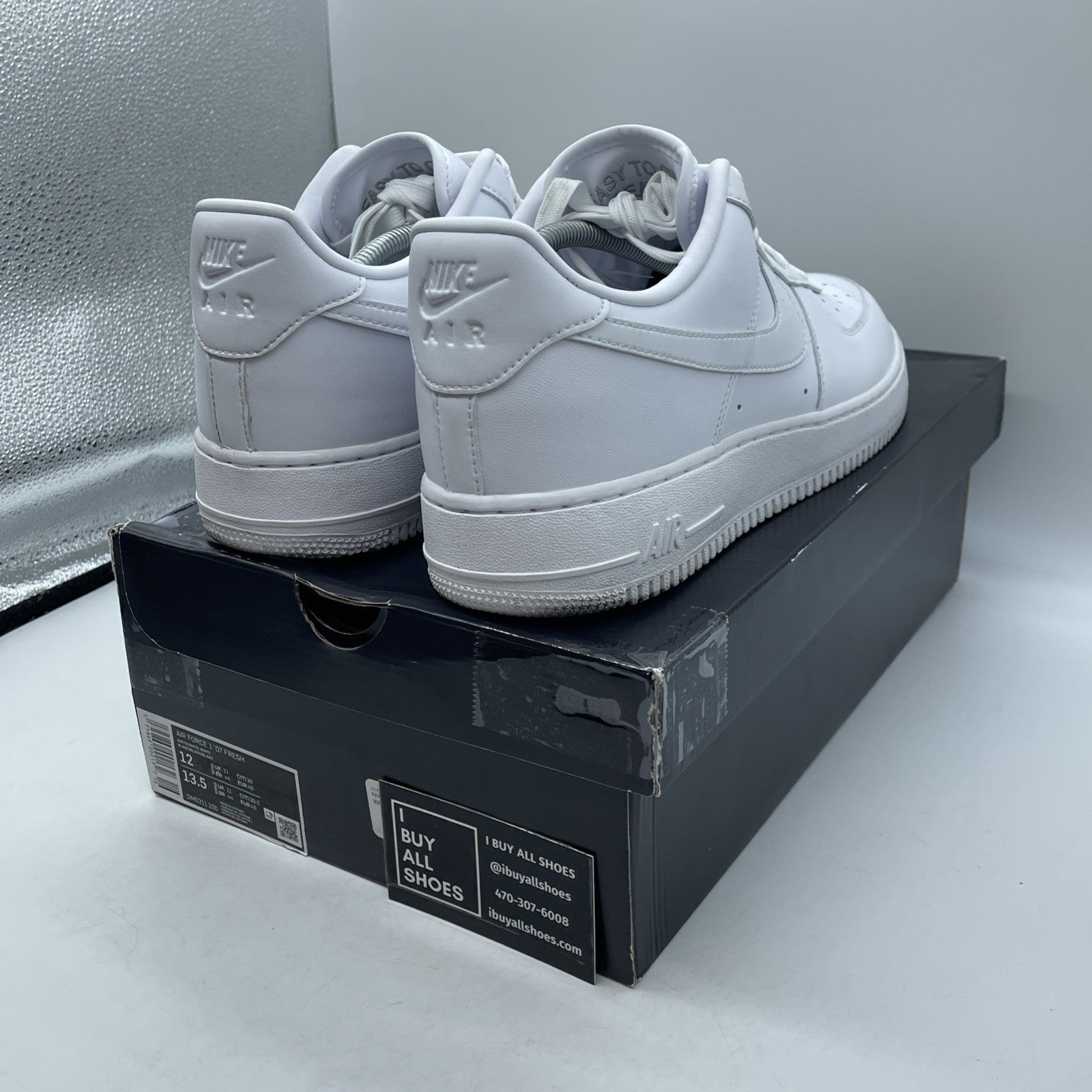 Size 12 - Nike Air Force 1 '07 Fresh White Leather (DM0211-100)