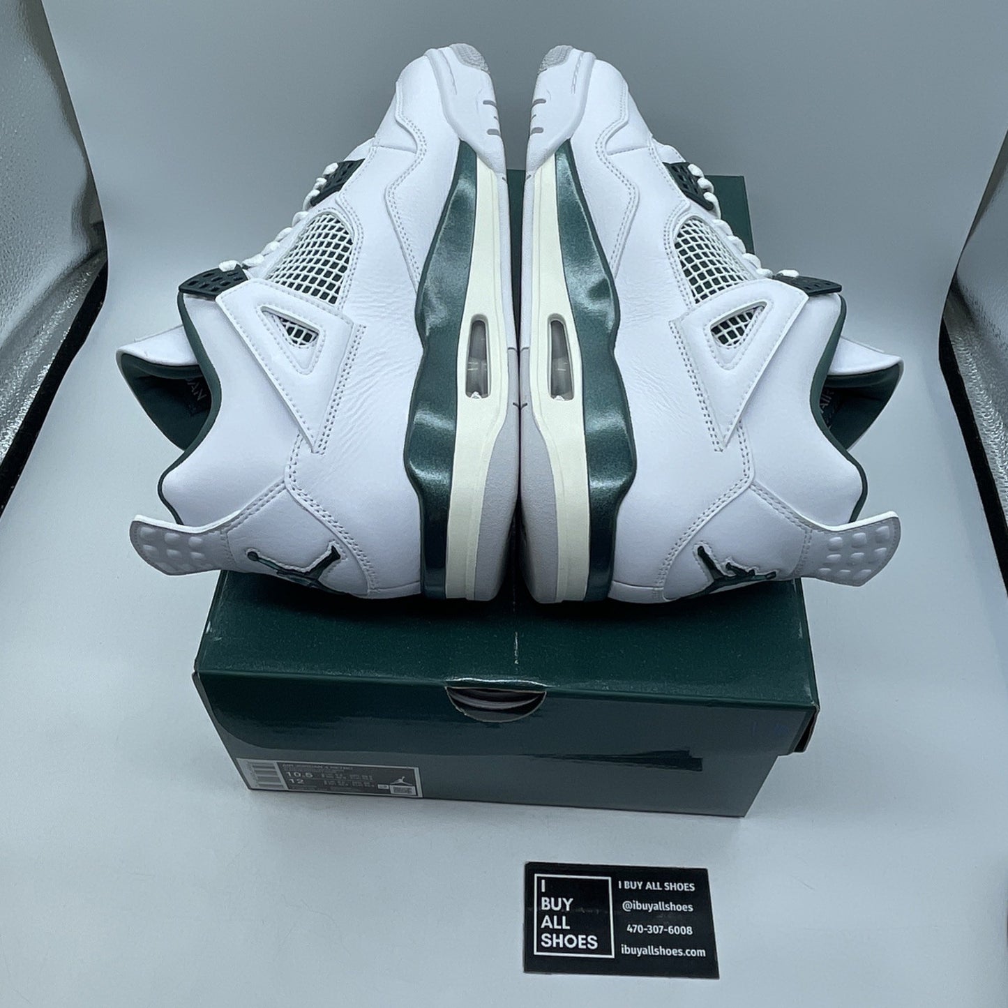 Size 10.5 - Air Jordan 4 Retro Oxidized Green White Leather (FQ8138-103)