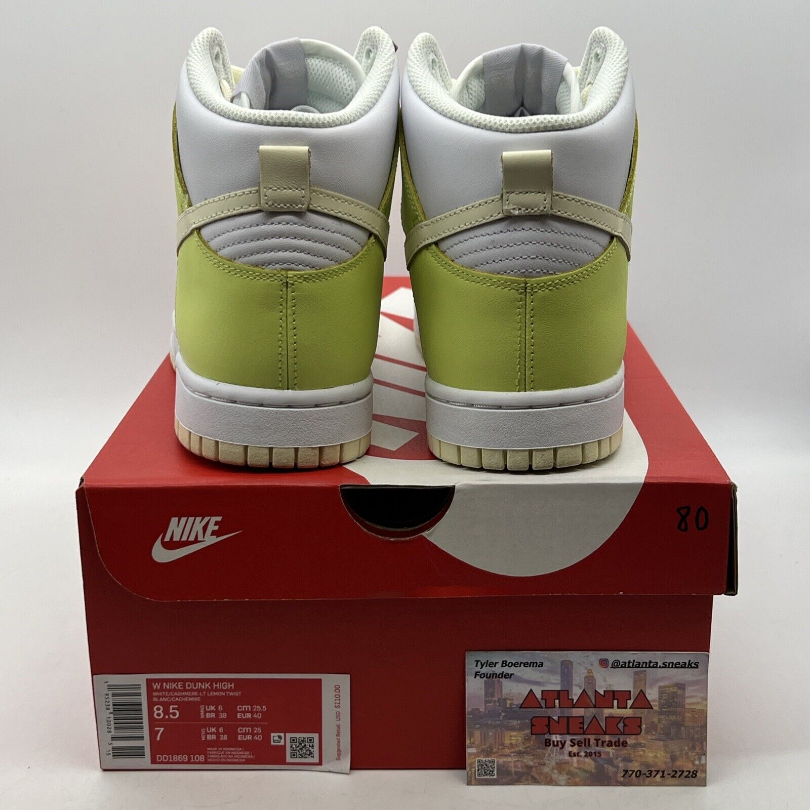 Size 8.5 - Nike Dunk High Lemon Twist W Leather Yellow Purple (DD1869-108)