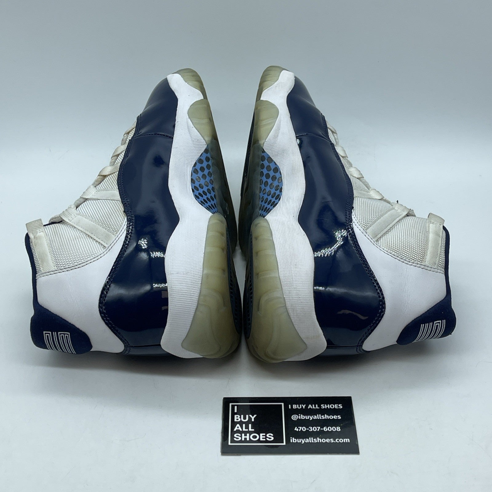 Size 9.5 - Jordan 11 Retro High Win Like '82 Blue White Leather (378037-123)