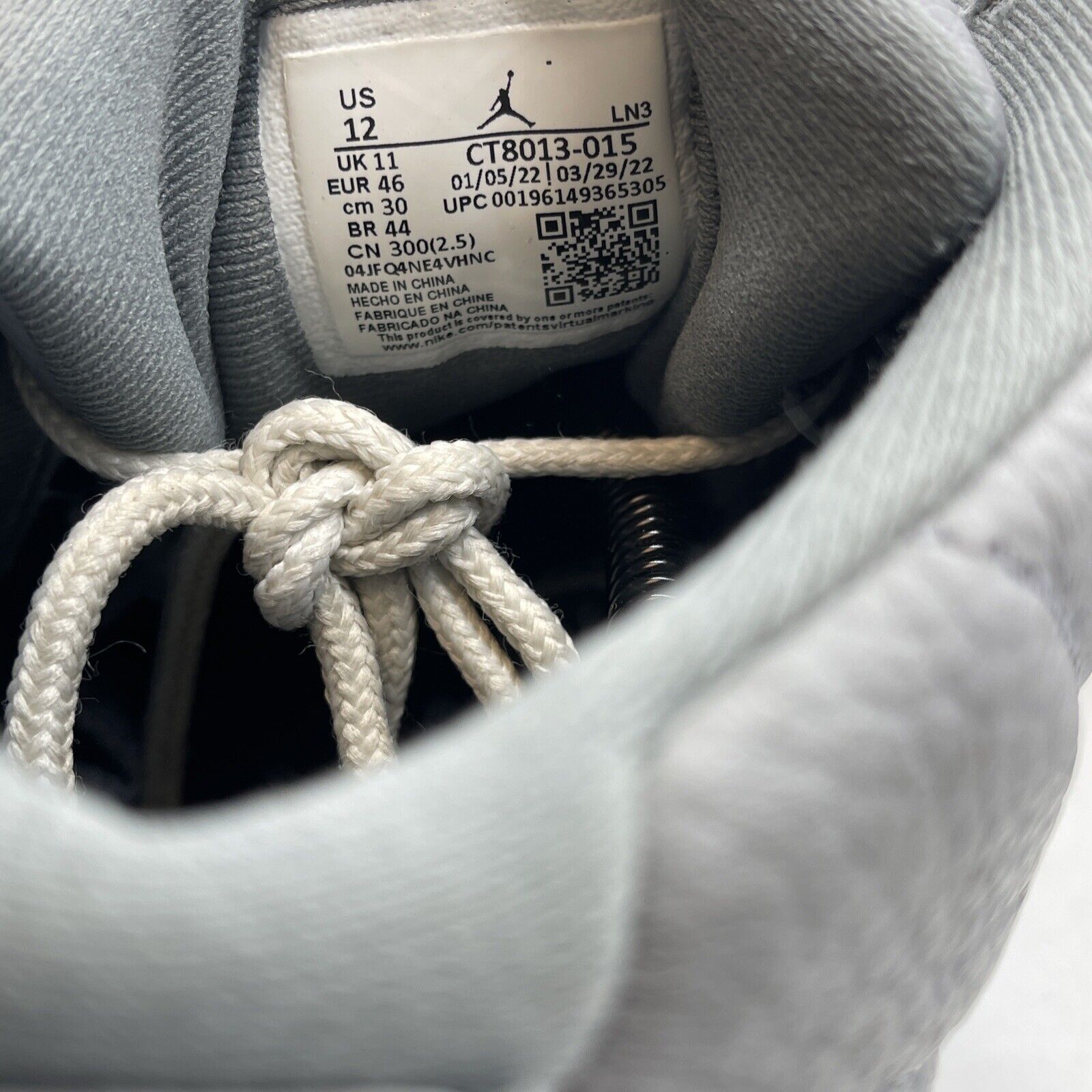 Size 12 - Jordan 12 Stealth 2022 Grey White Leather (CT8013-015)