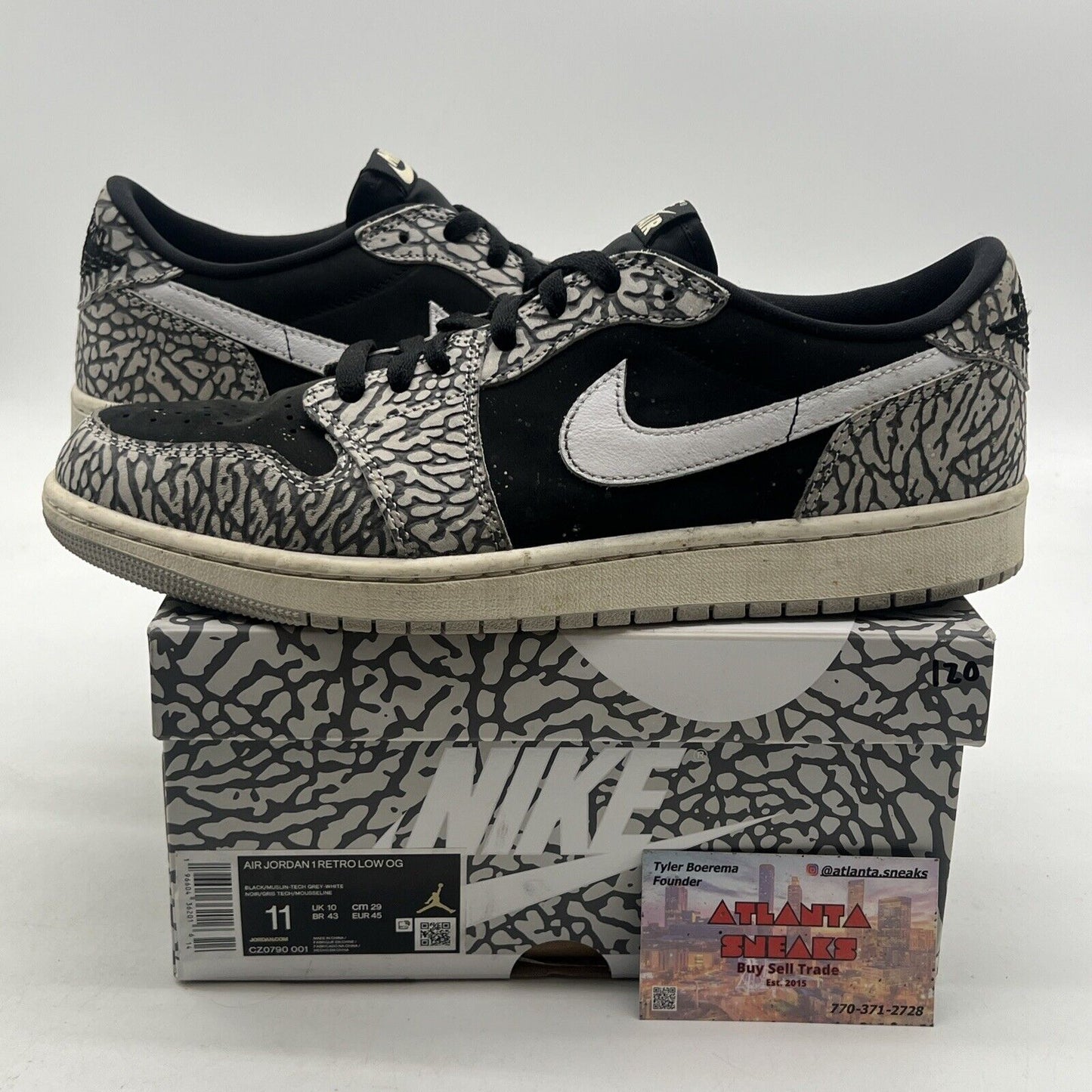 Size 11 - Air Jordan 1 Retro OG Low Black Cement (CZ0790-001)