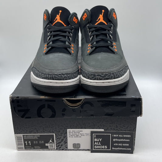 Size 11 - Jordan 3 Retro 2023 Mid Fear Black Grey Orange Suede (CT8532-080)
