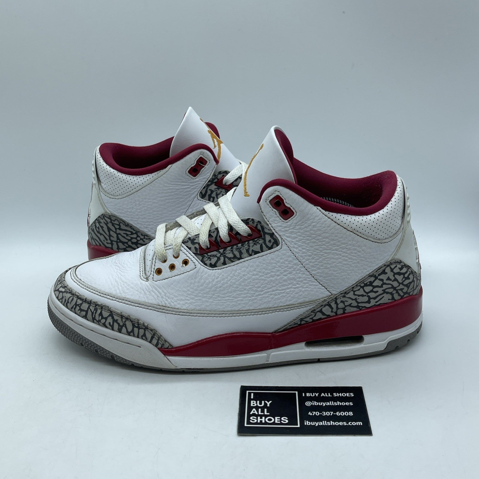 Size 11.5 - Jordan 3 Retro Mid Cardinal Red White Suede Leather (CT8532-126)