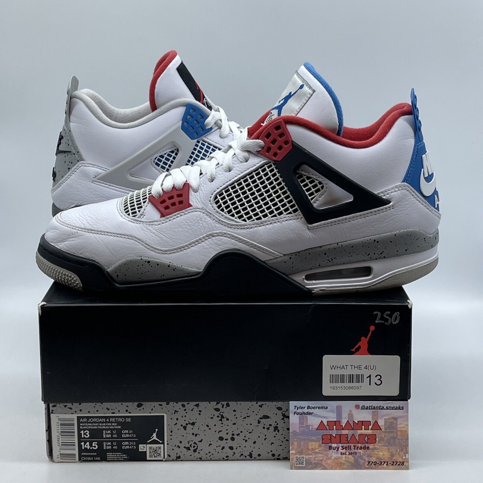 Size 13 - Jordan 4 Retro SE Mid What The 4 Blue Red Black White (CI1184-146)