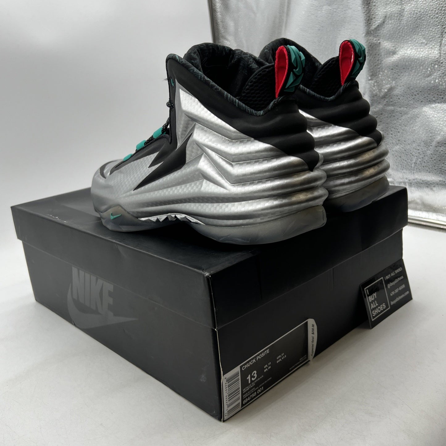 Size 13 - Nike Chuck Posite Metallic Silver (684758-001)