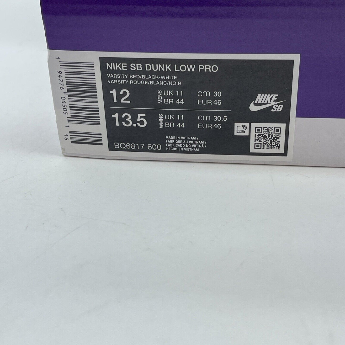 Size 12 - Nike SB Dunk Low J-Pack Chicago White Red Black Leather (BQ6817-600)