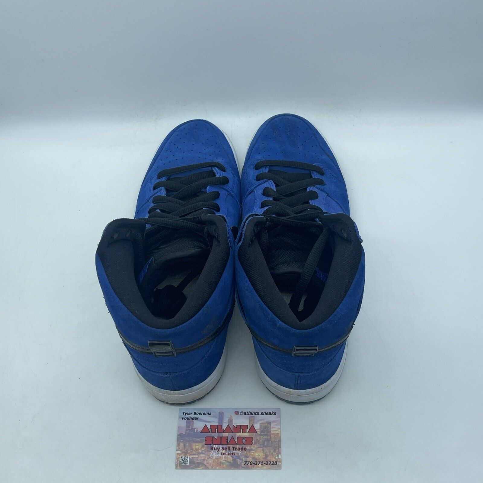 Size 9.5 - Nike SB Dunk Pro High Game Royal Blue Black Suede (305050-404)