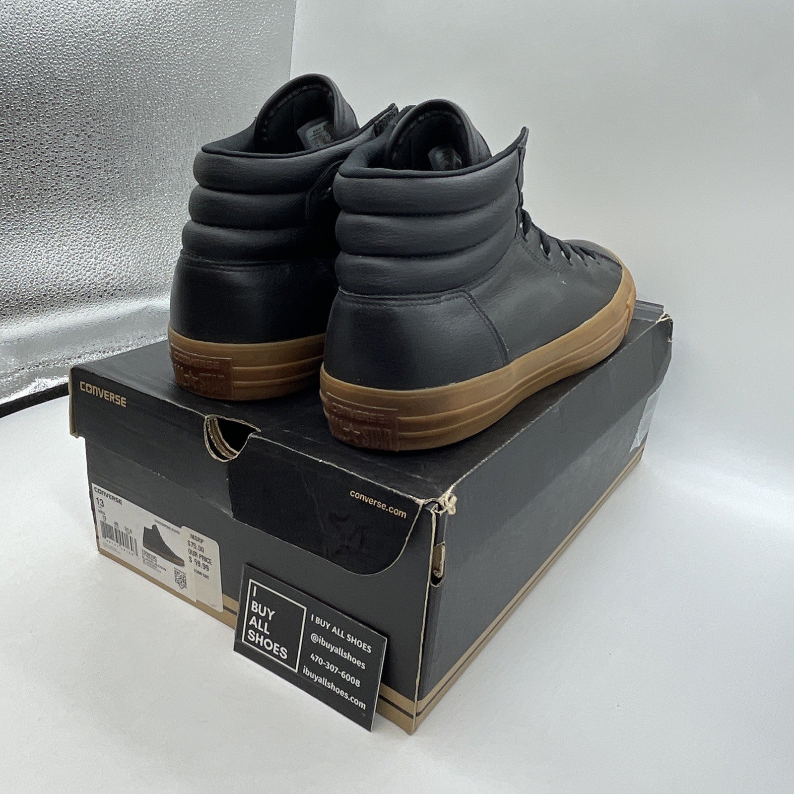 Size 13 - converse all star Black Leather (15081C)