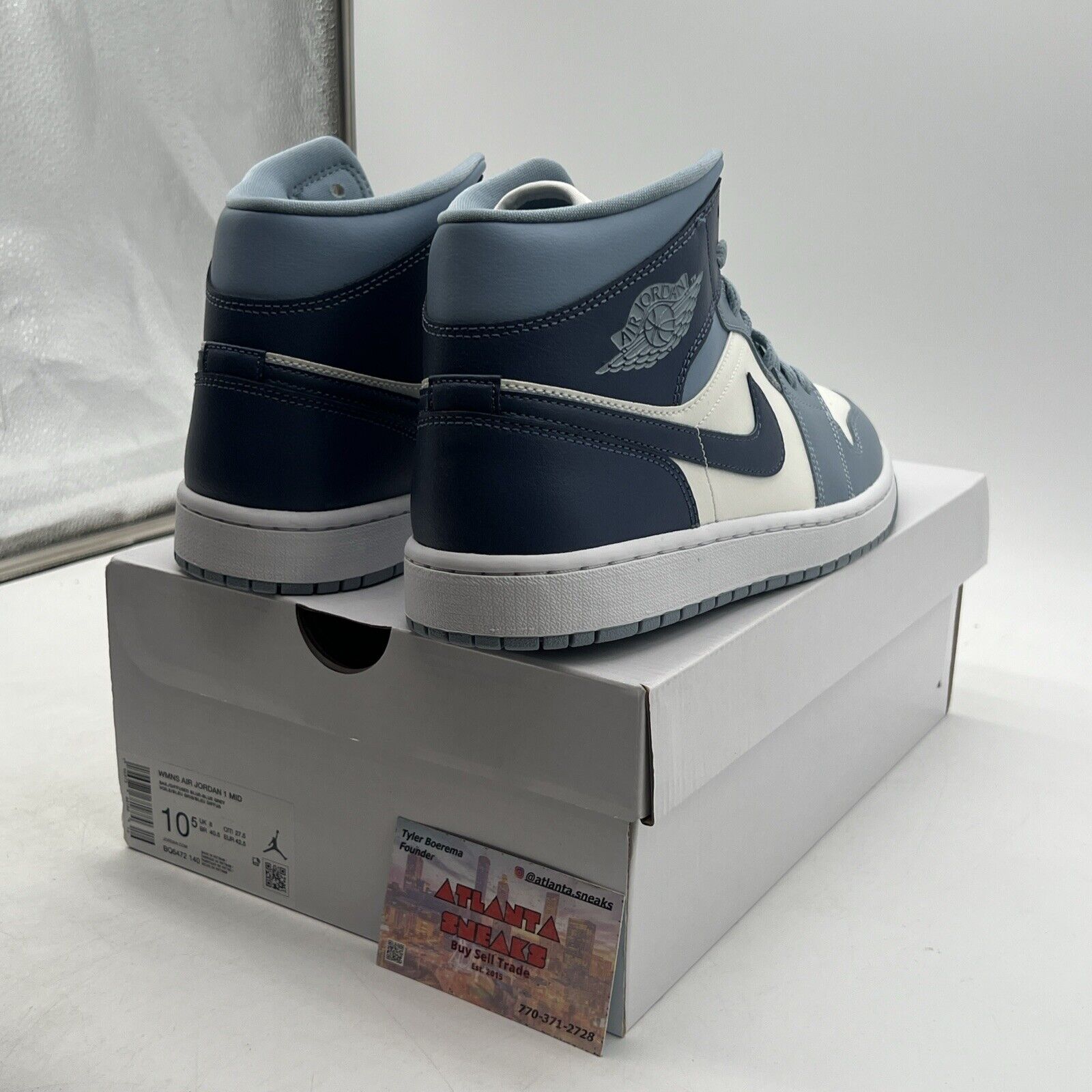 Size 10.5 - Air Jordan 1 Mid Diffused Blue W White Leather (BQ6472-140)