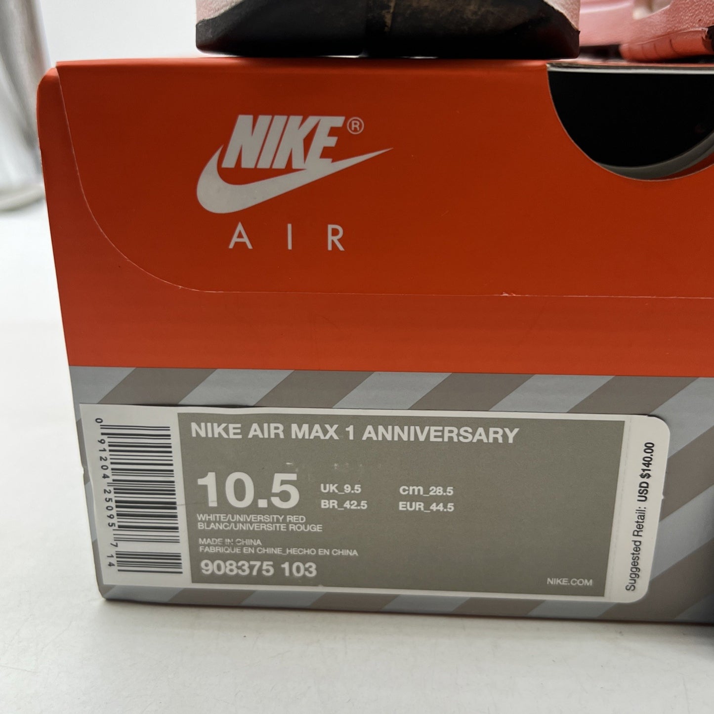 Size 10.5 - Nike Air Max 1 OG Anniversary 2017 (908375-103)