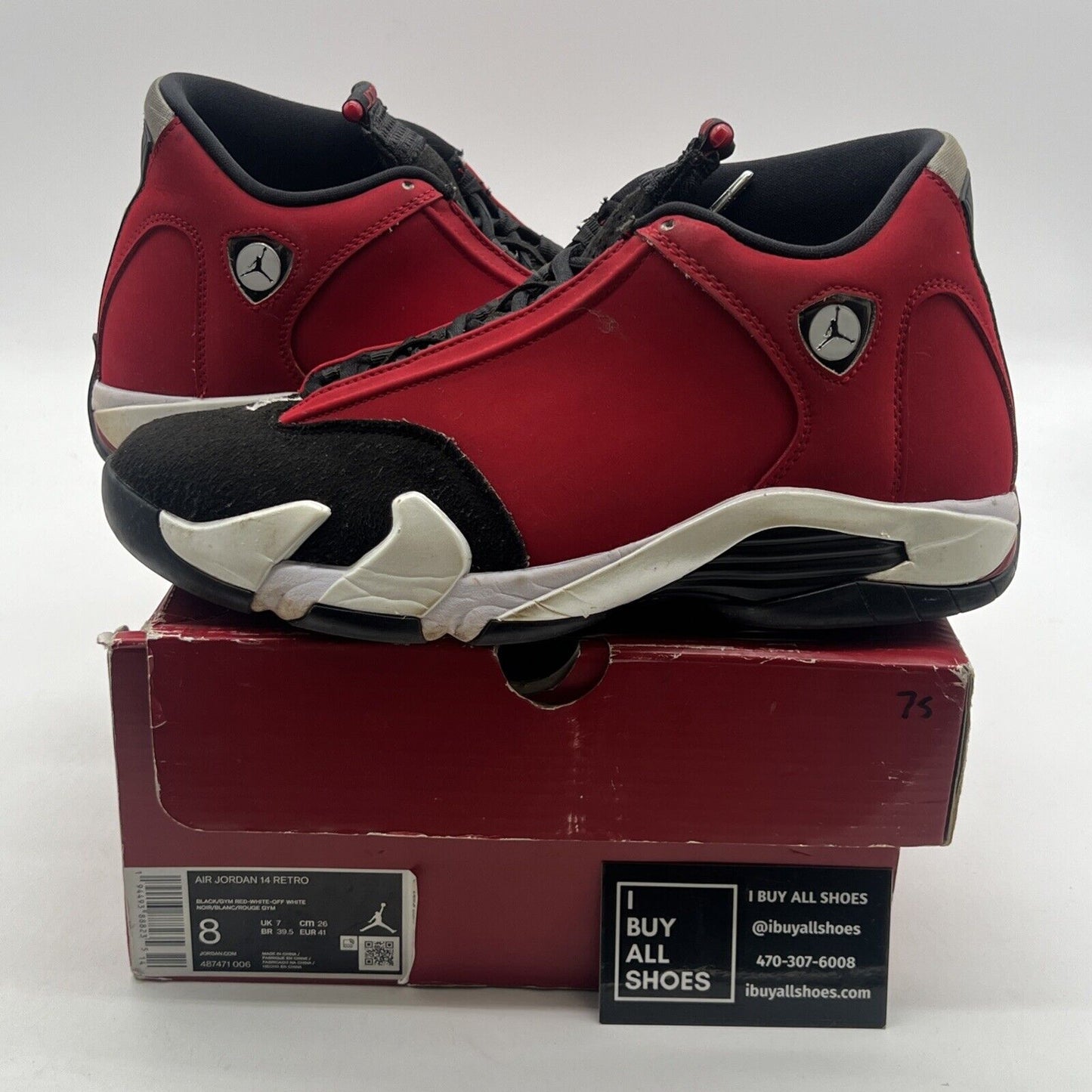 Size 8 - Air Jordan 14 Retro Gym Red (487471-006)