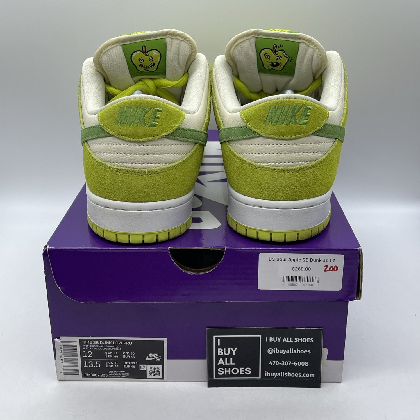 Size 12 - Nike Dunk Pro SB Low Fruity Pack - Green Apple Suede (DM0807-300)