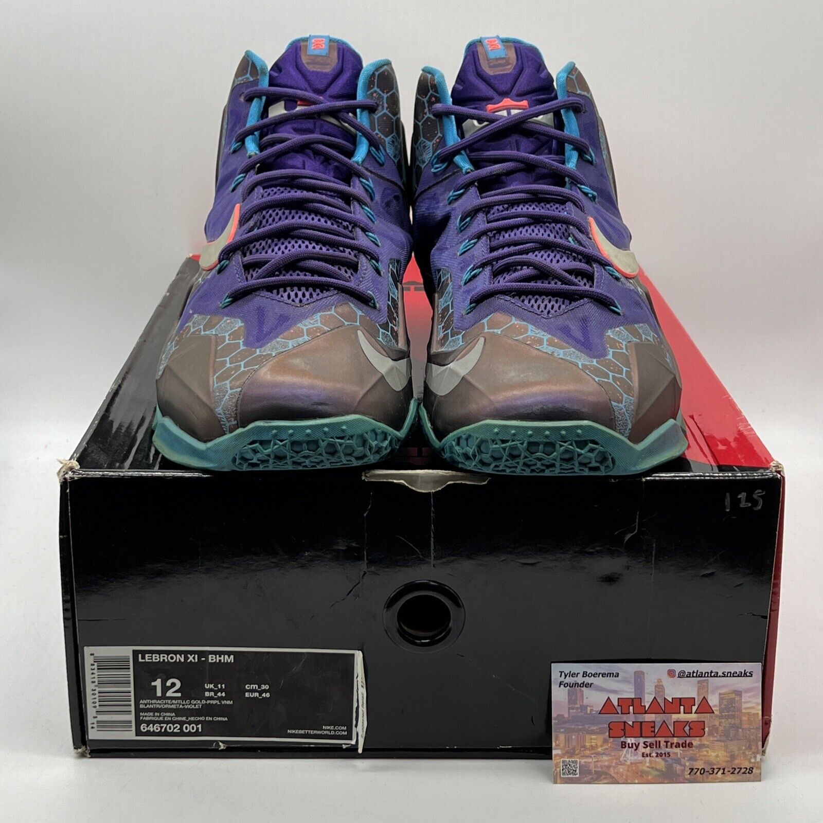 Size 12 - Nike LeBron 11 Hornets Purple Blue (616175-500)