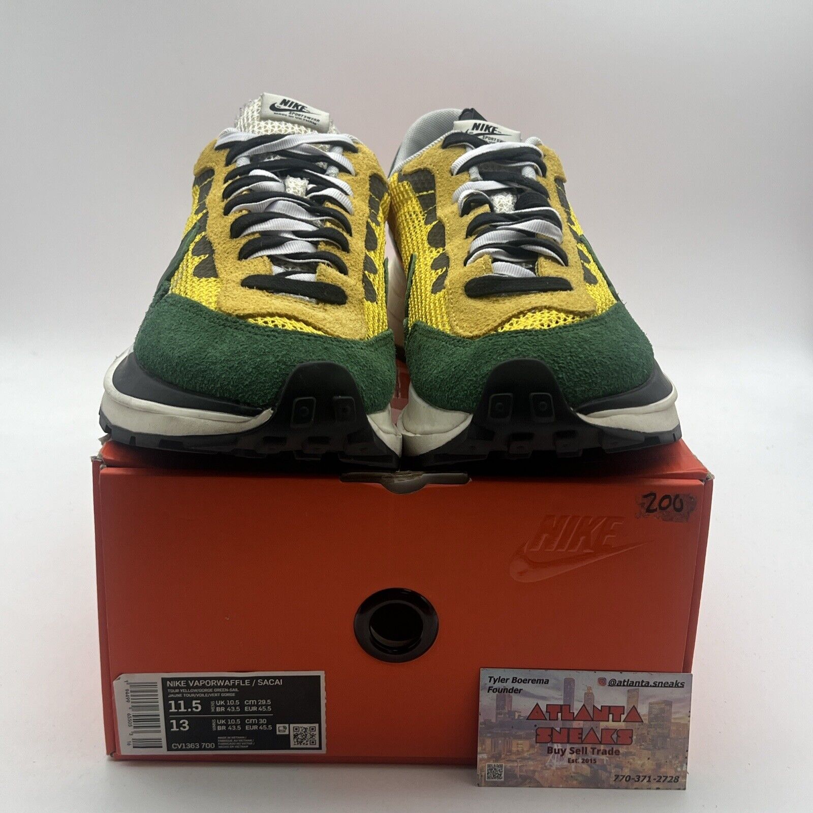 Size 11.5 - Nike sacai x VaporWaffle Tour Yellow (CV1363-700)