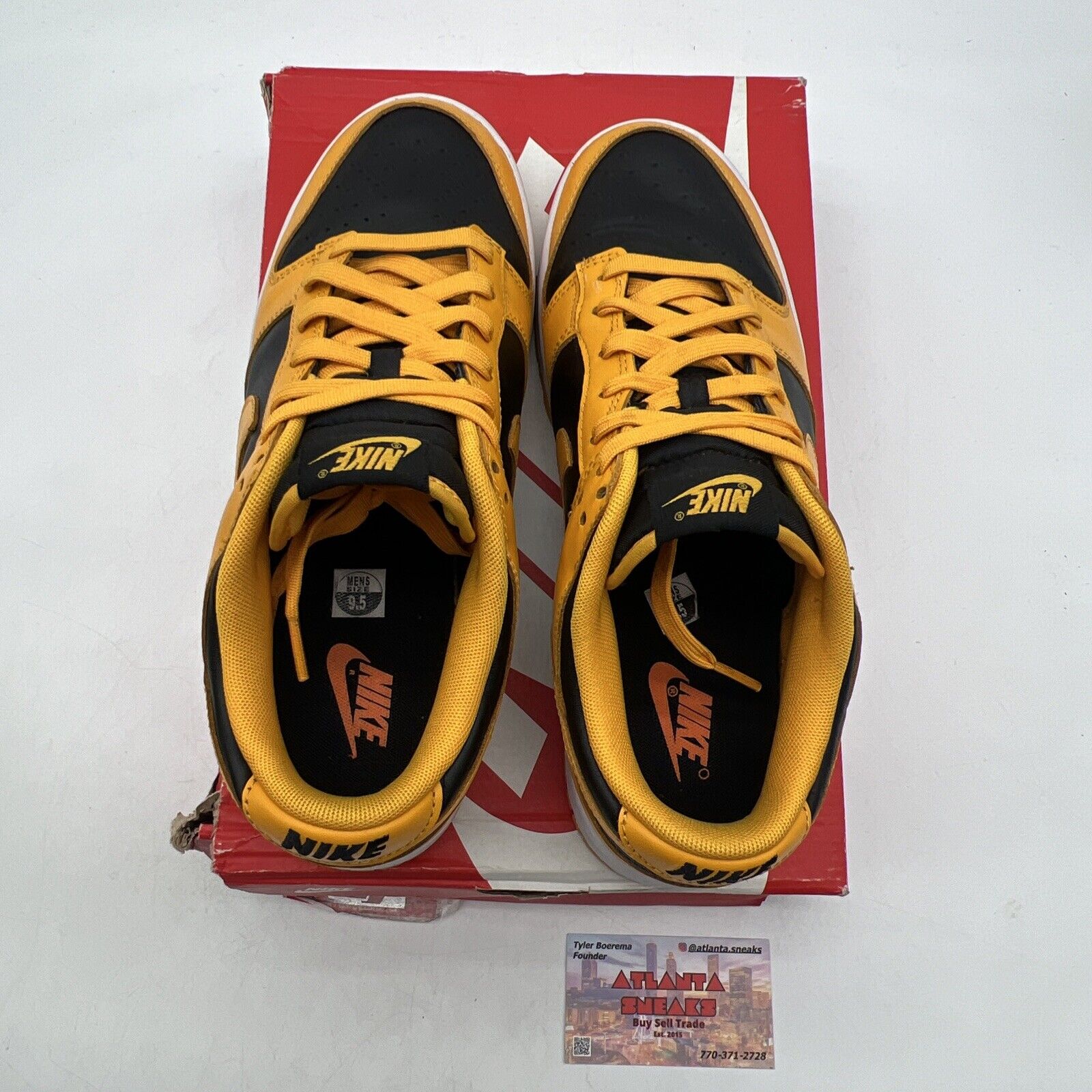 Size 9.5 - Nike Dunk Low Goldenrod Black White Yellow Leather (DD1391-004)