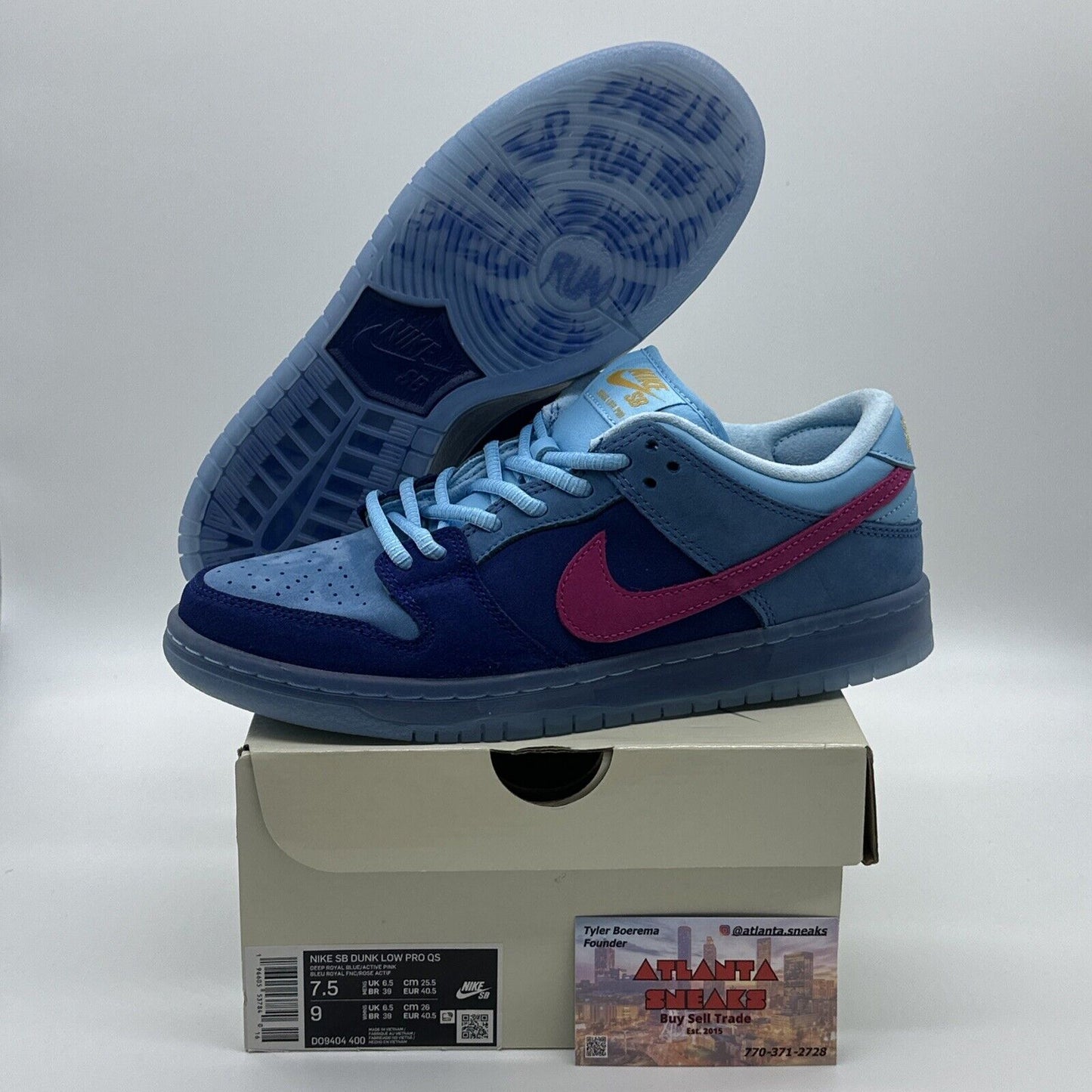 Nike SB Dunk Low Run The Jewels Size 7.5 Mens / 9 Women DO9404-400 NEW SHIPS NOW