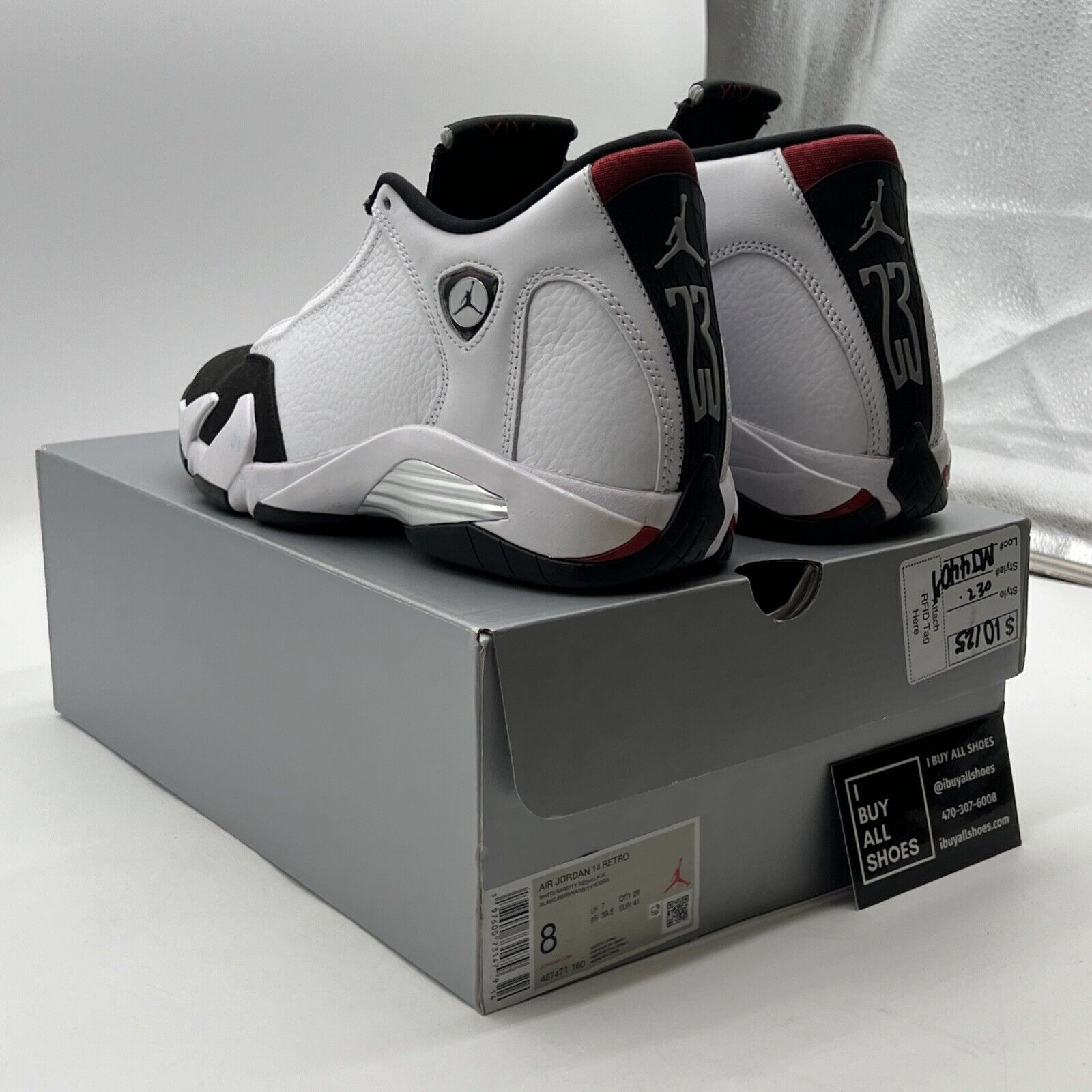 Size 8 - Air Jordan 14 Retro 2024 Black Toe (487471-160)