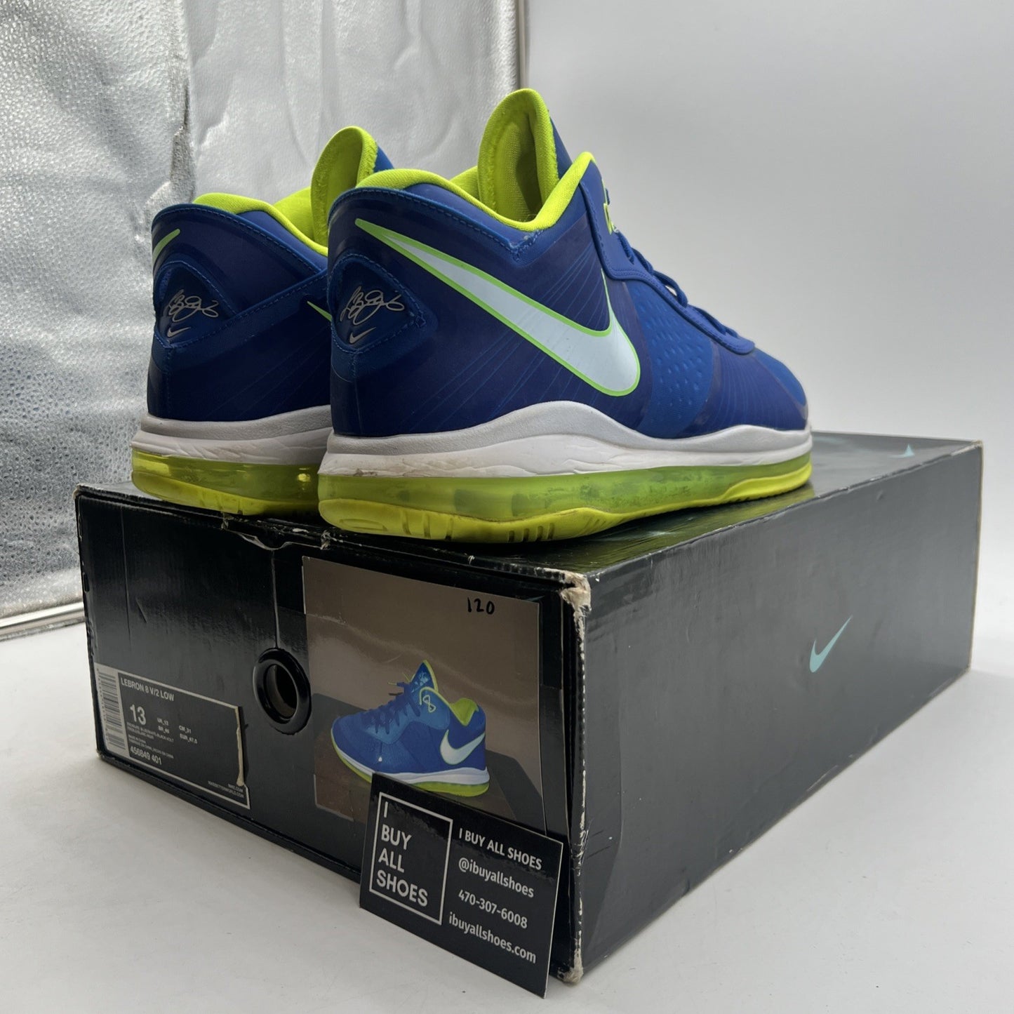 Size 13 - Nike LeBron 8 V/2 2011 Low Sprite (456849-401)
