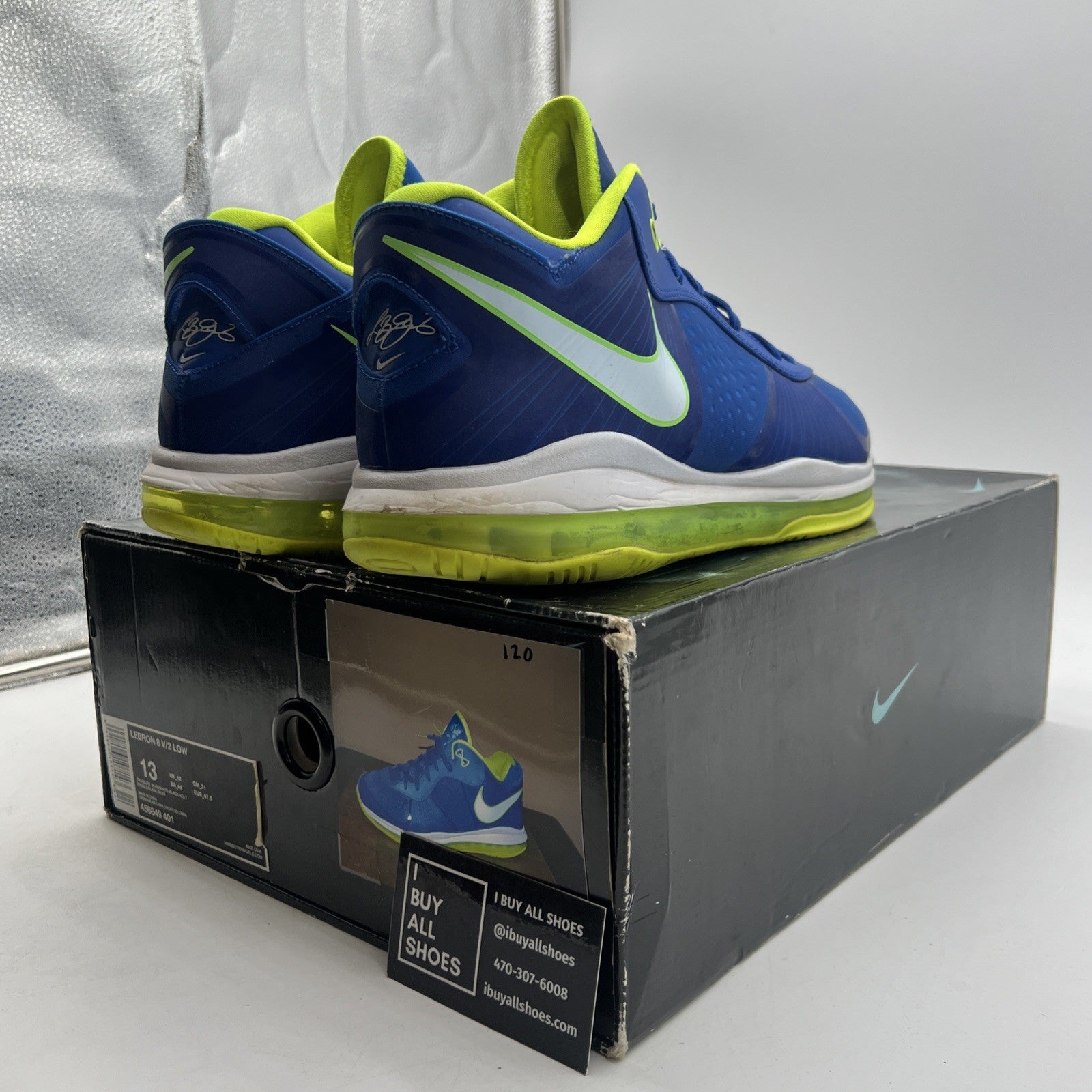 Size 13 - Nike LeBron 8 V/2 2011 Low Sprite (456849-401)