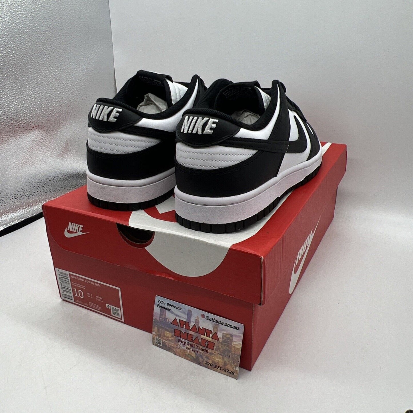 Size 10 - Nike Dunk Low Black White Brand New Og All