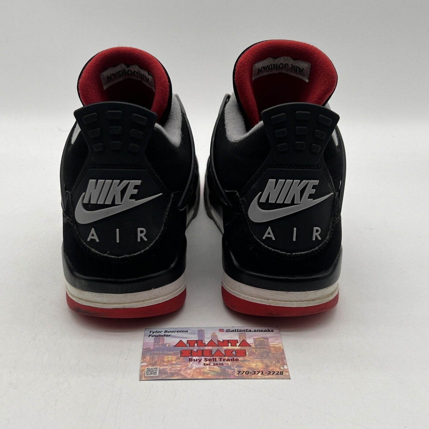 Size 10.5 - Jordan 4 Retro OG Mid Bred 2019 Black Red Grey Suede (308497-060)