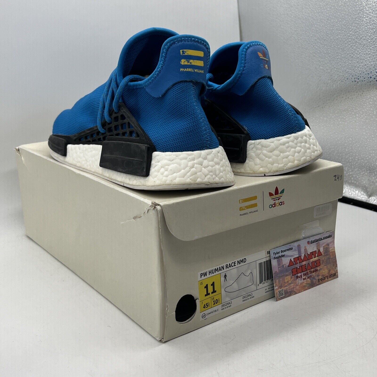 Size 11 - adidas Pharrell x NMD Human Race Blue White (BB0618)