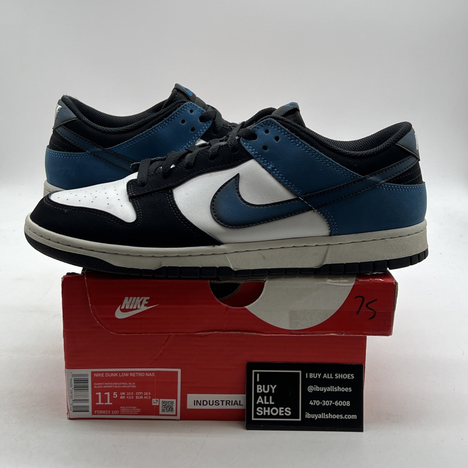 Size 11.5 - Nike Dunk Low Airbrush - Industrial Blue (FD6923-100)