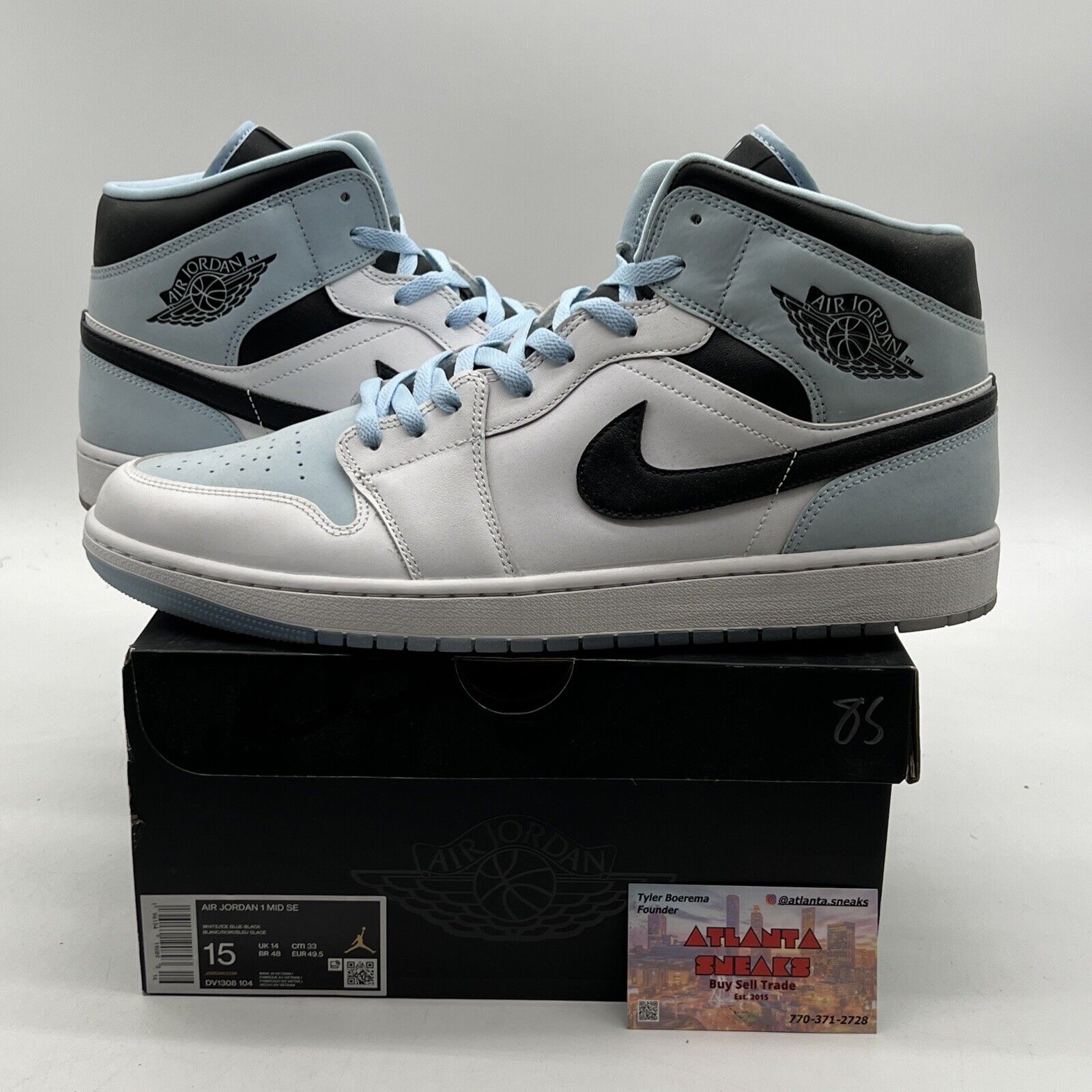 Size 15 - Jordan 1 Mid SE White Ice Blue (DV1308-104)