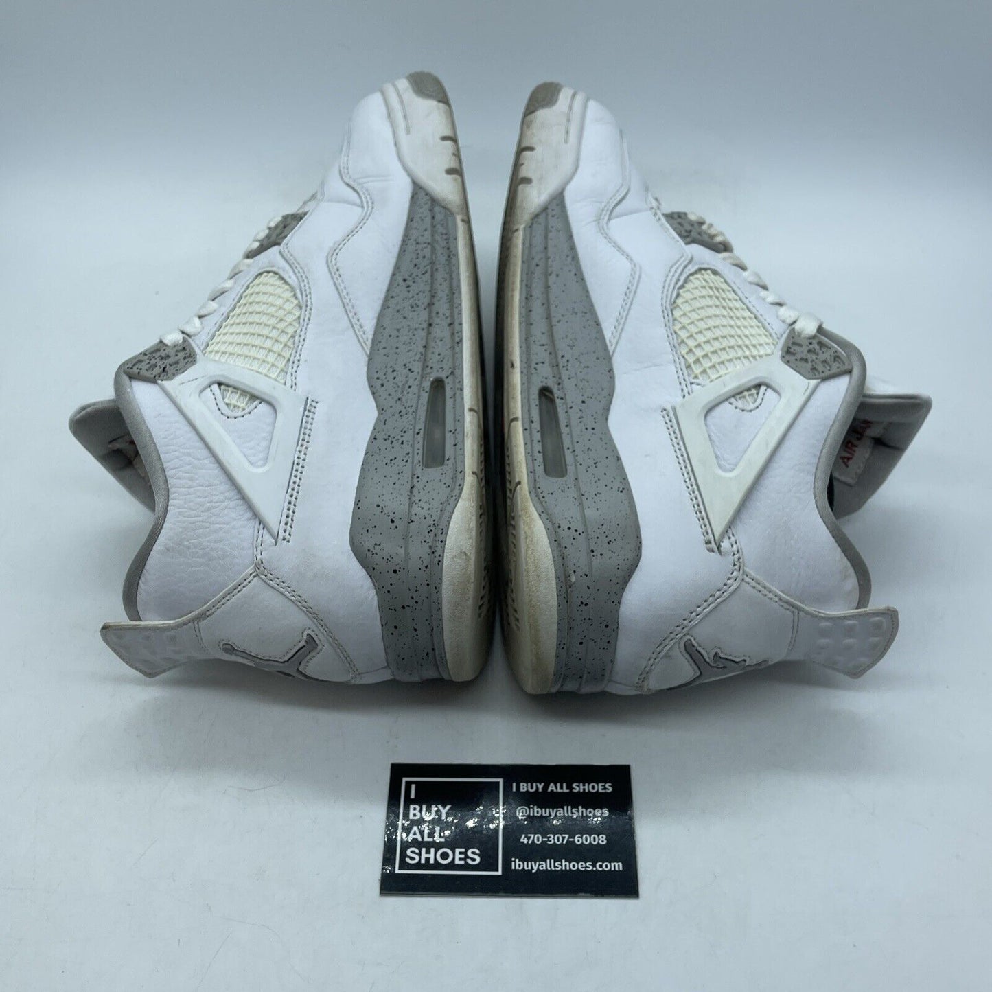 Size 9.5 - Jordan 4 Retro Mid White Oreo Grey White Leather (CT8527-100)