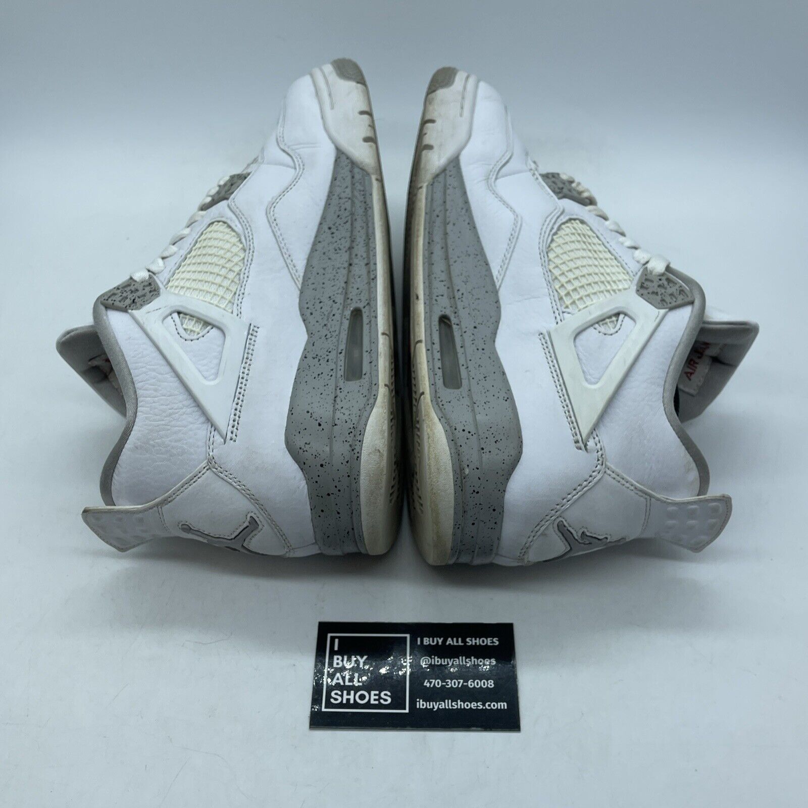 Size 9.5 - Jordan 4 Retro Mid White Oreo Grey White Leather (CT8527-100)