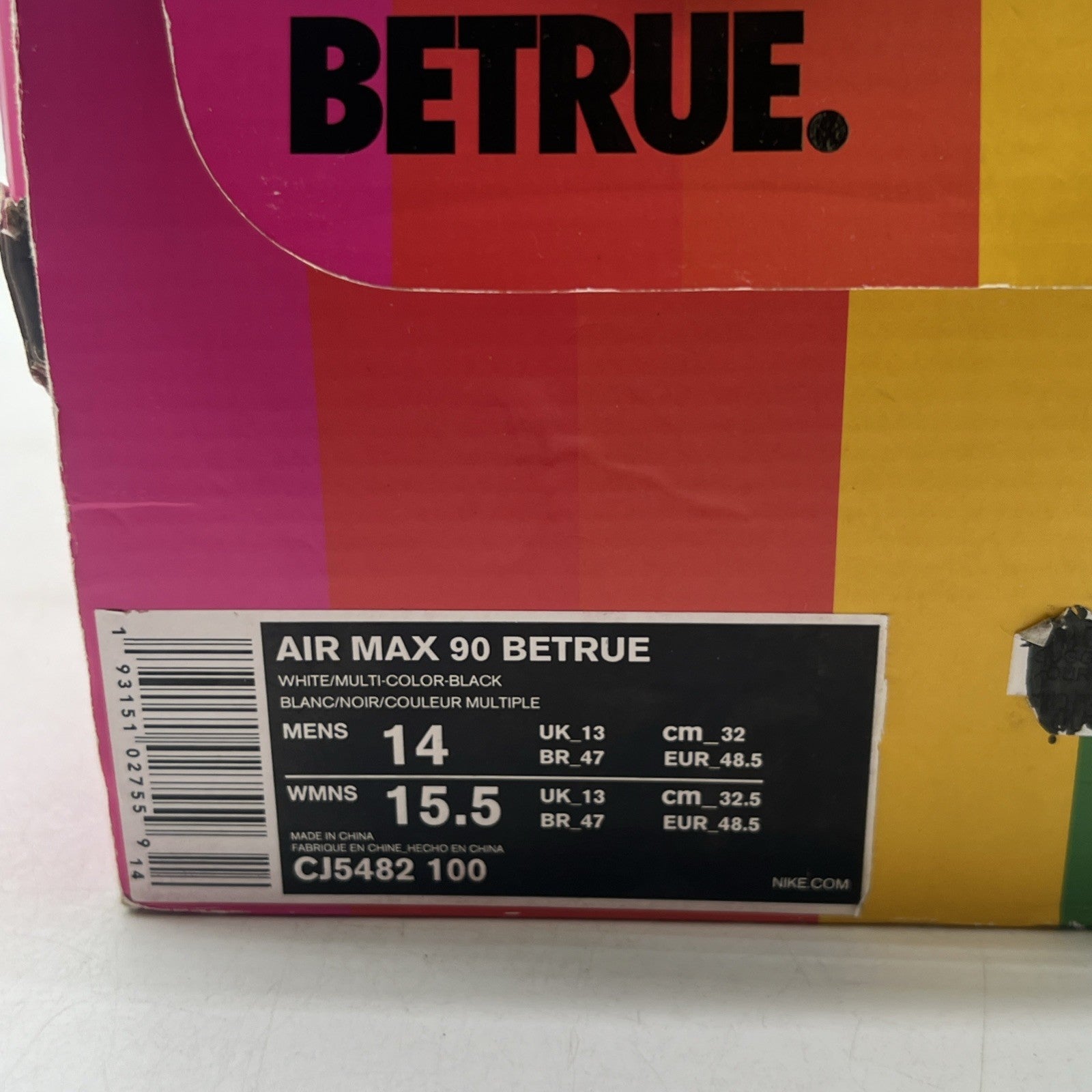 Size 14 - Nike Air Max 90 Be True (CJ5482-100)
