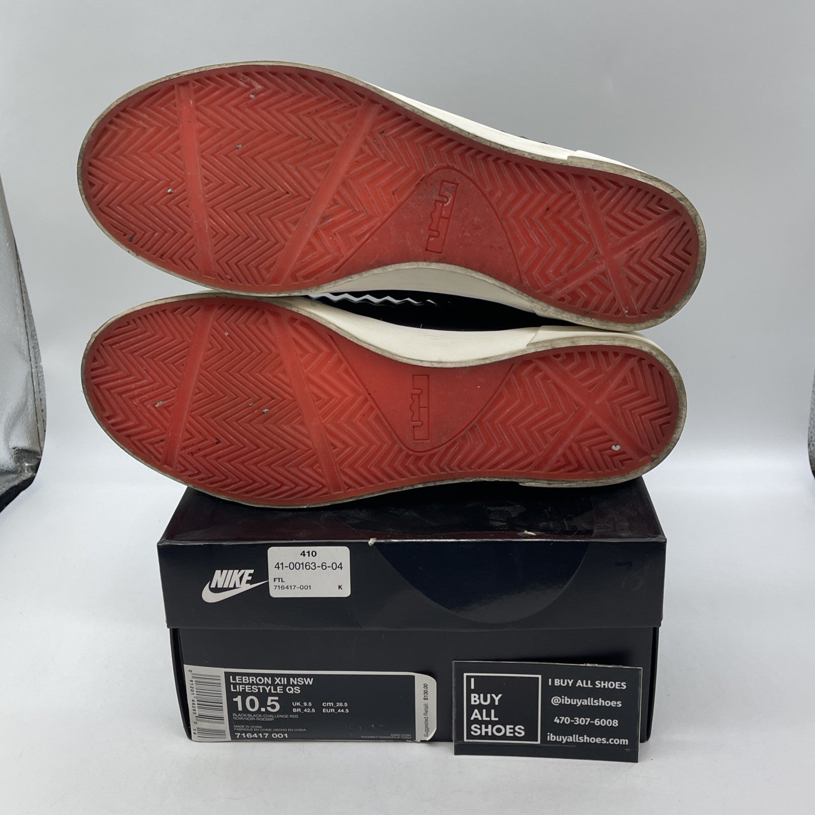 Size 10.5 - Nike LeBron 12 NSW Lifestyle QS Black Challenge Red (716417-001)