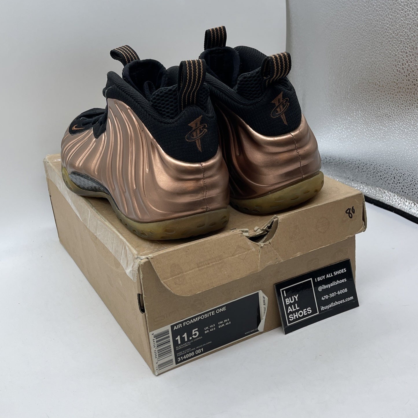 Size 11.5 - Nike Air Foamposite One Dirty Copper Suede (314996-081)