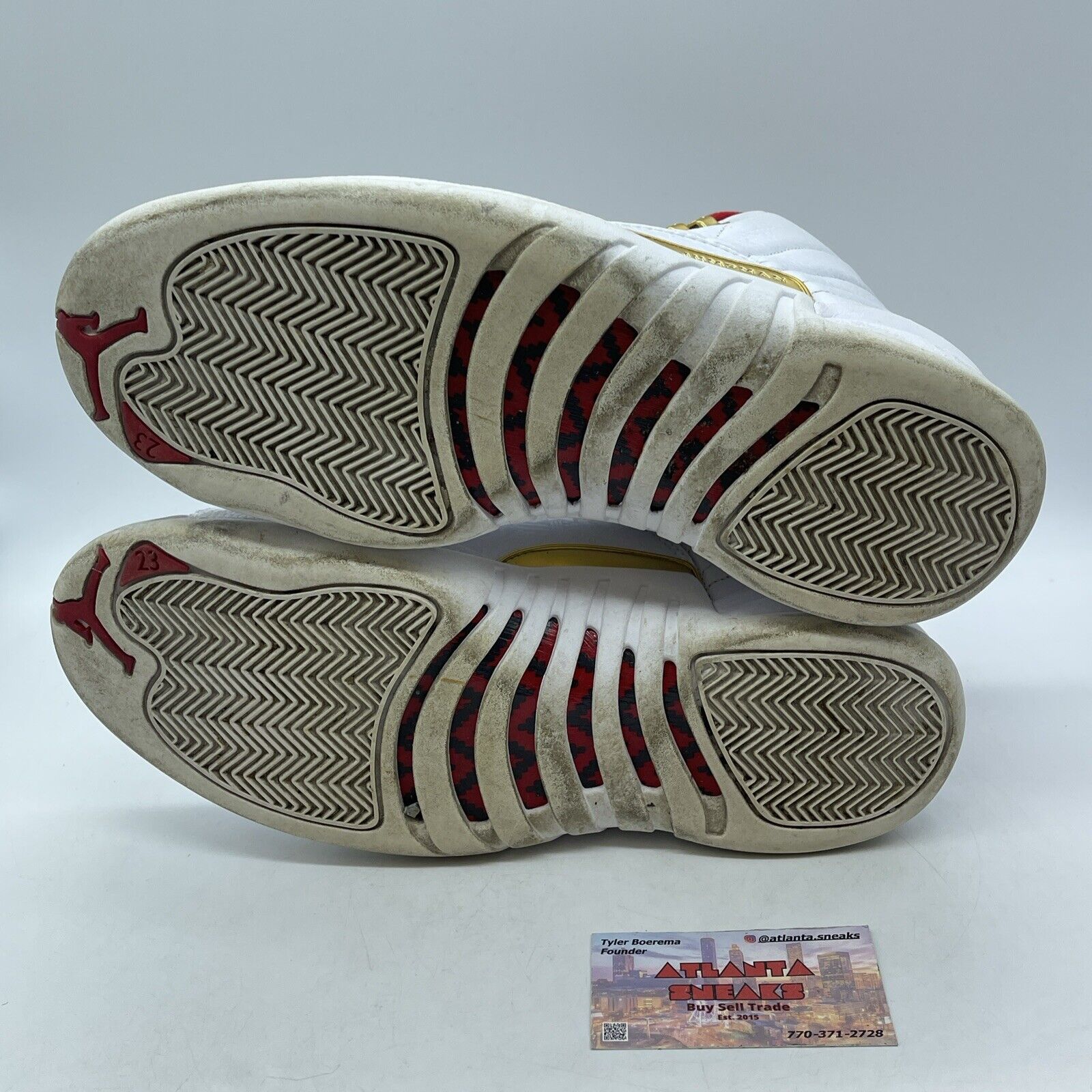 Size 11.5 - Air Jordan 12 Retro FIBA White Red Gold Leather (130690-107)