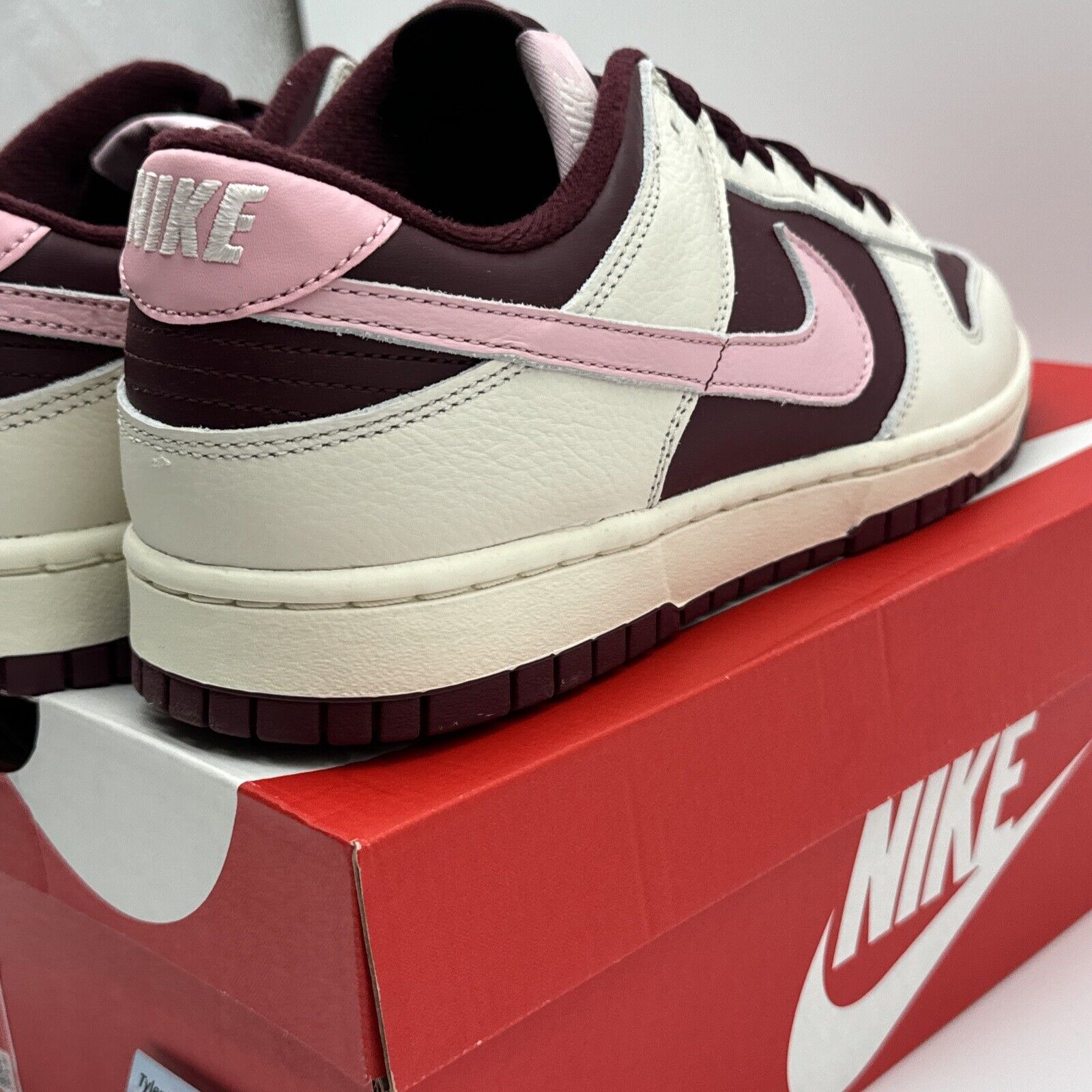 Size 10.5 - Nike Dunk Low Premium Valentine's Day Pink Red Cream Premium Leather