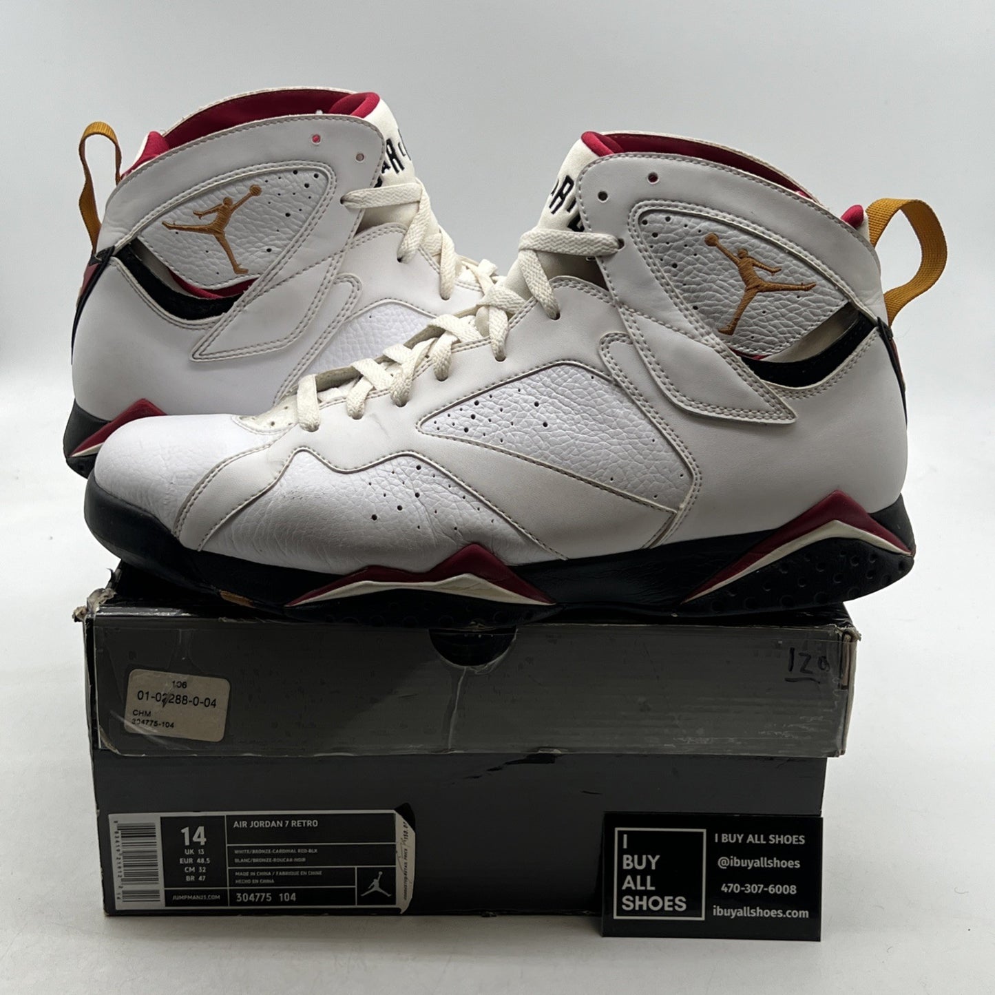 Size 14 - Air Jordan 7 Retro 2011 Cardinal (304775-104)