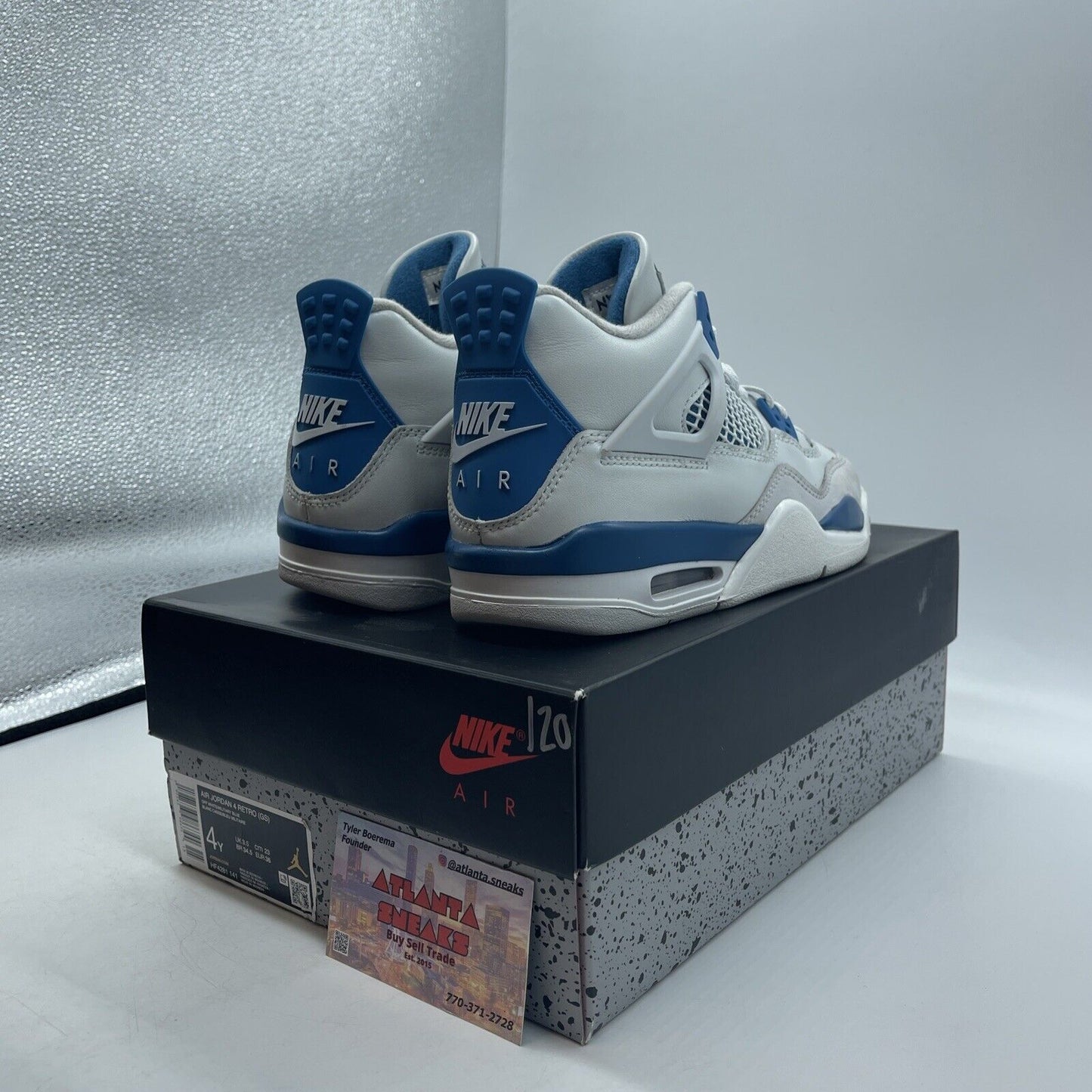 Size 4Y - Nike Air Jordan Retro Military Blue Industrial Blue (HF4281-141)